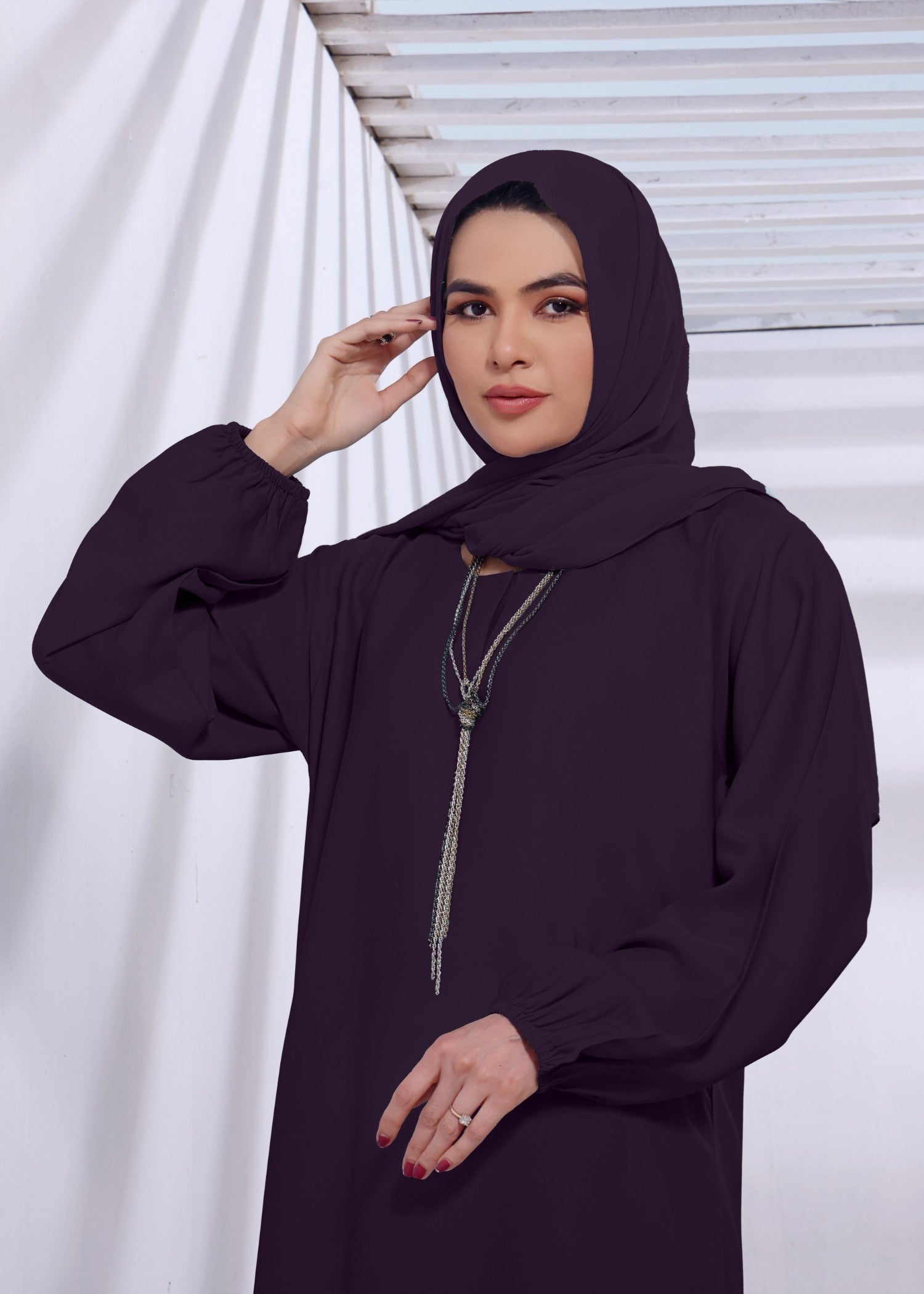 nidha Abaya in Purple