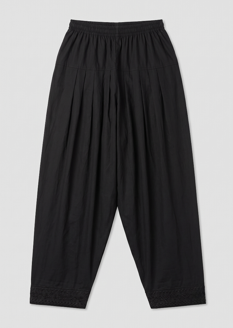 silk Shalwar in Black