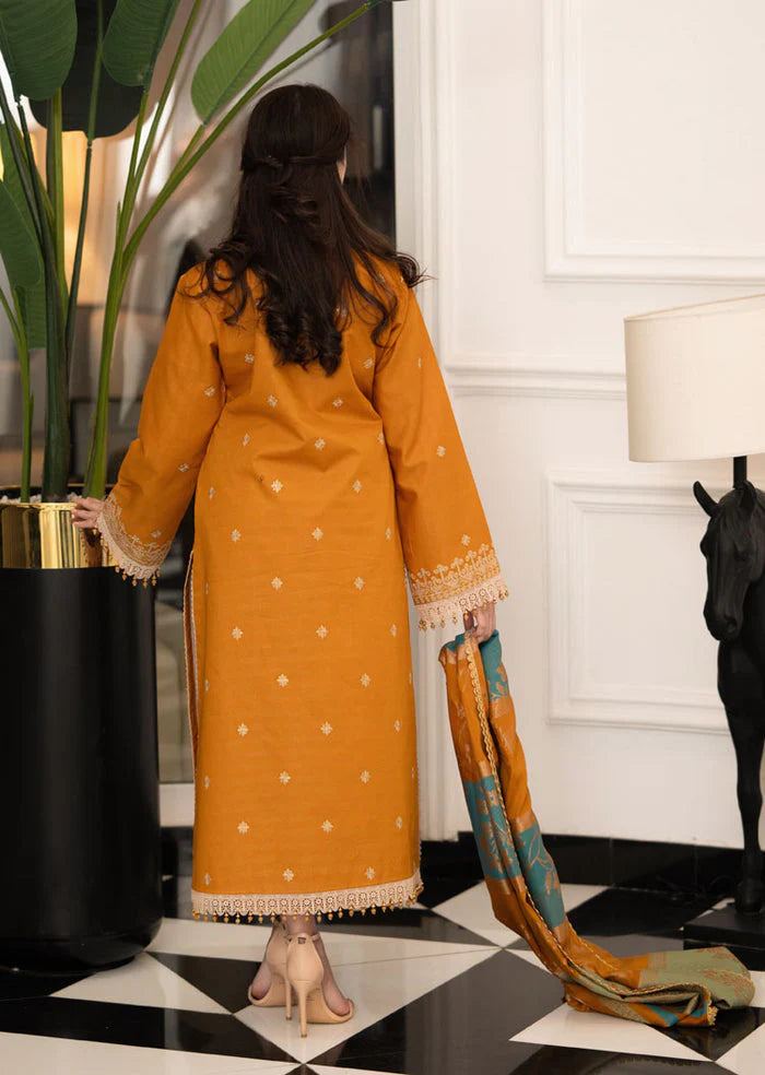 dhanak Kurta Set in Goldenrod