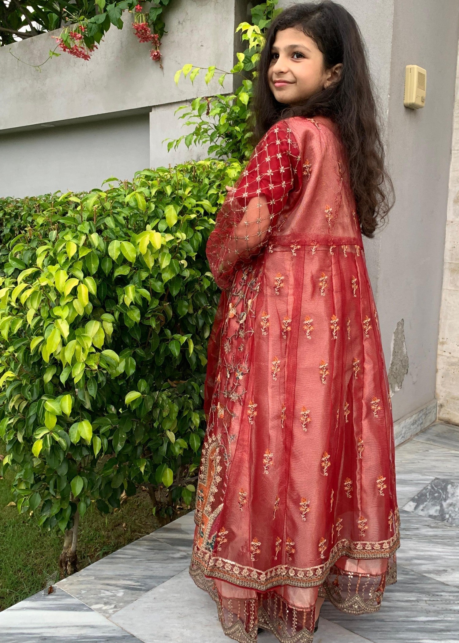 net Gown in Copper red