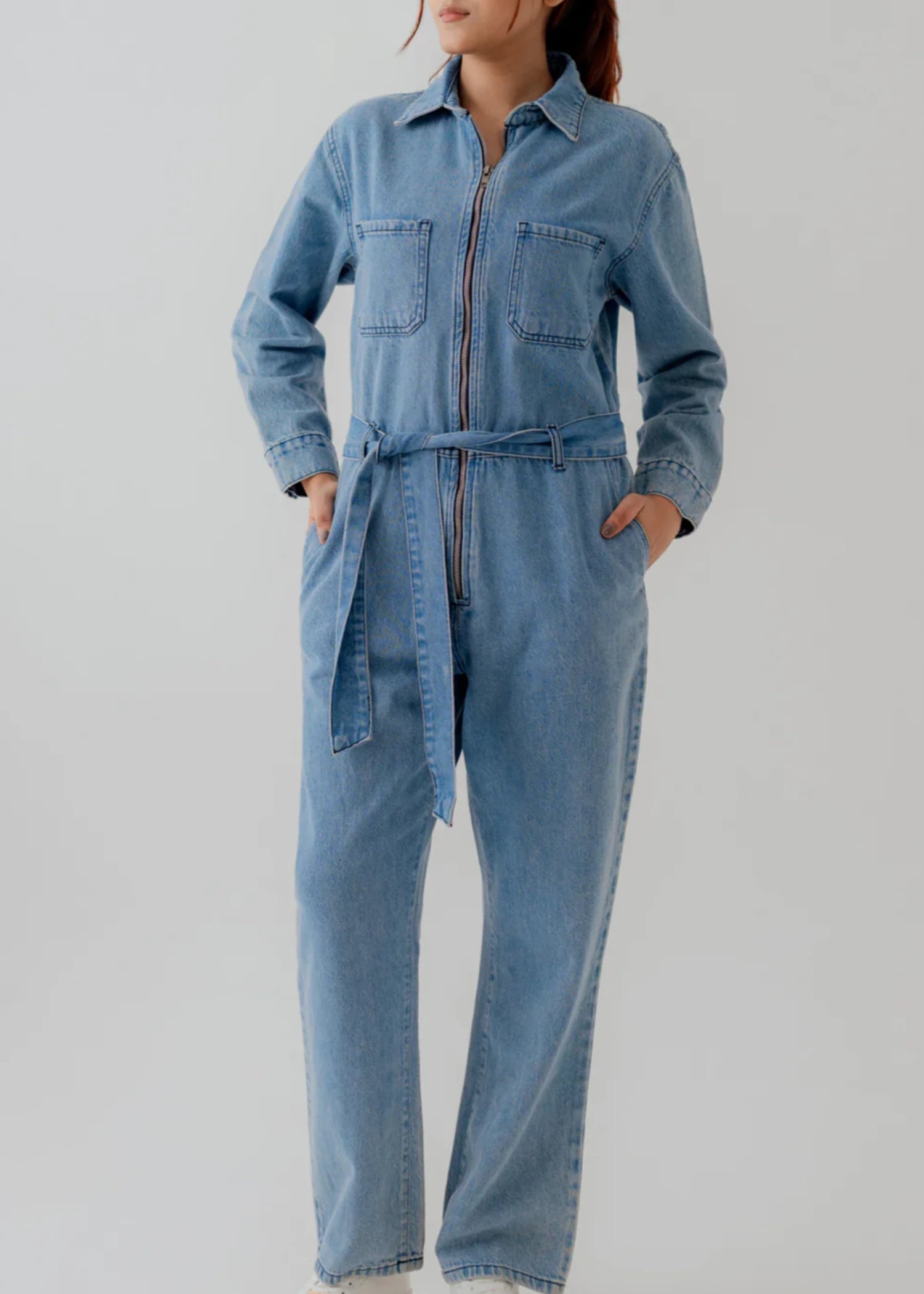 denim Jumpsuit in Ice blue