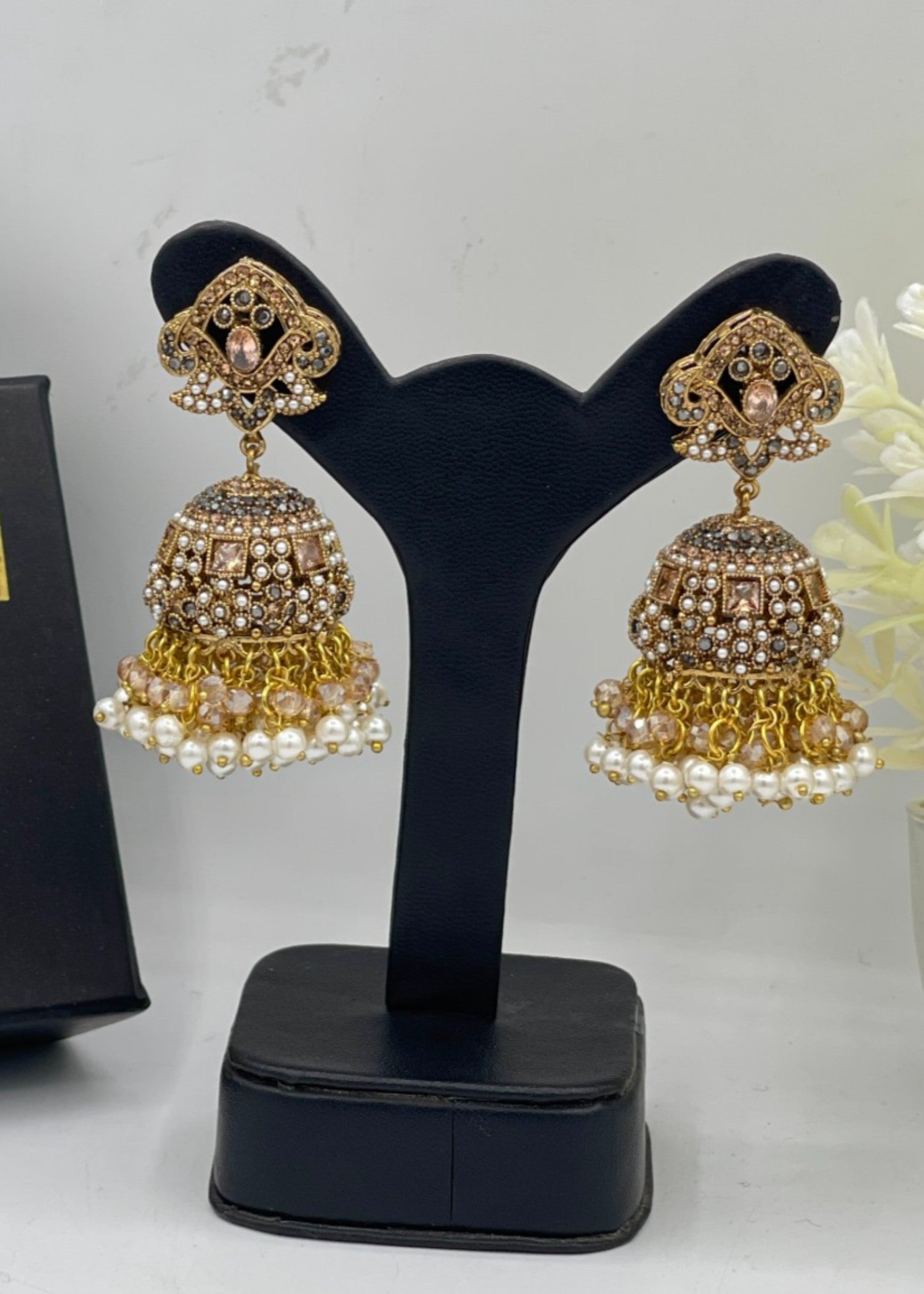 Earrings in Champagne, pearl white Color by - Trendy Women Earrings JWS6962
