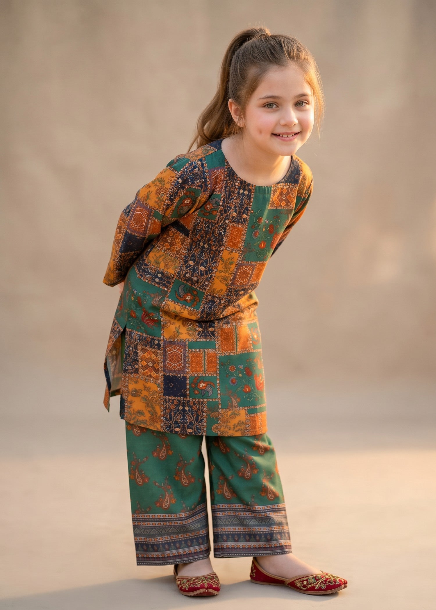 poly grip Kurta Set in Army green, mint green, bottle green