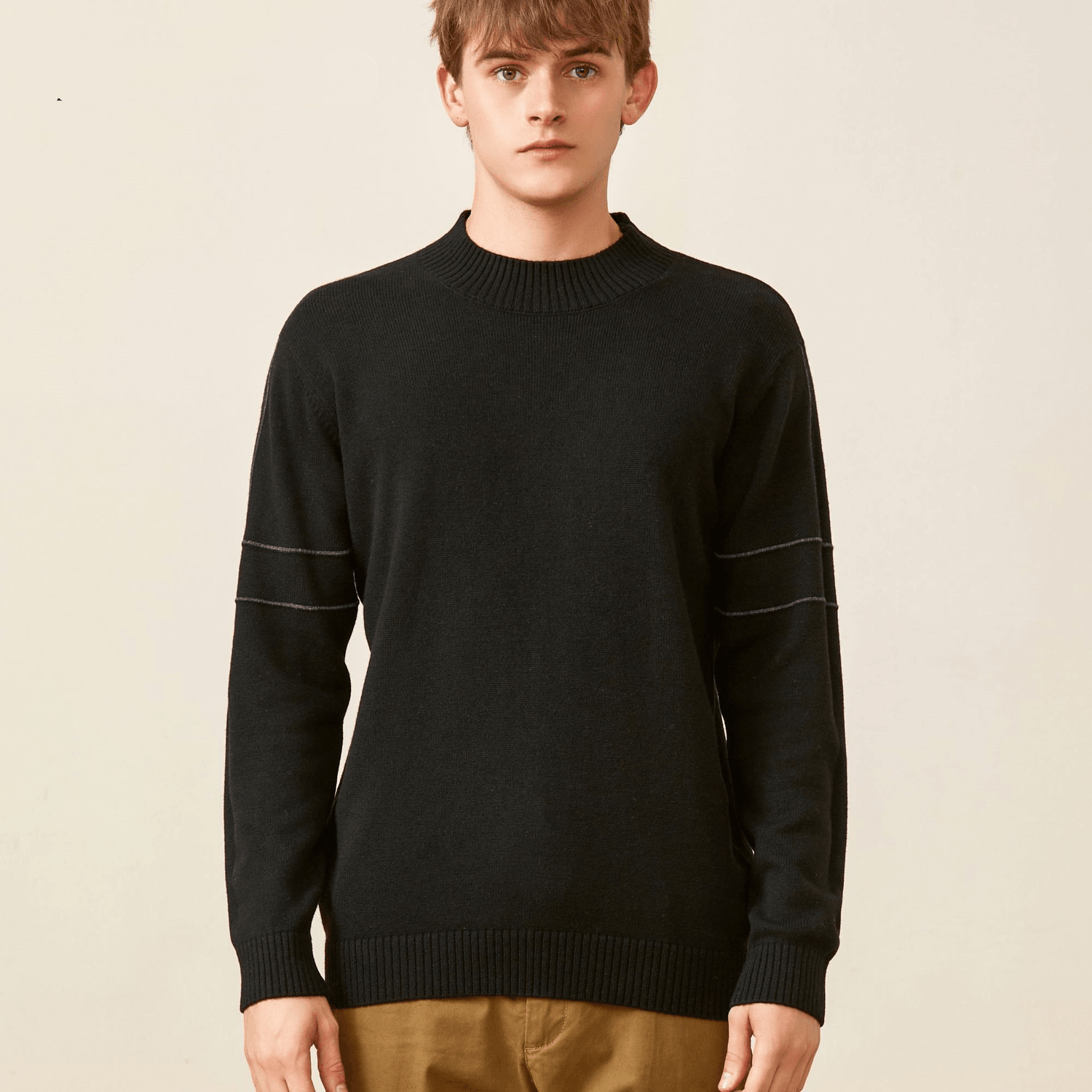 Autumn and Winter Slim-Fitting Threaded Cuffs All-Match Blouse Men