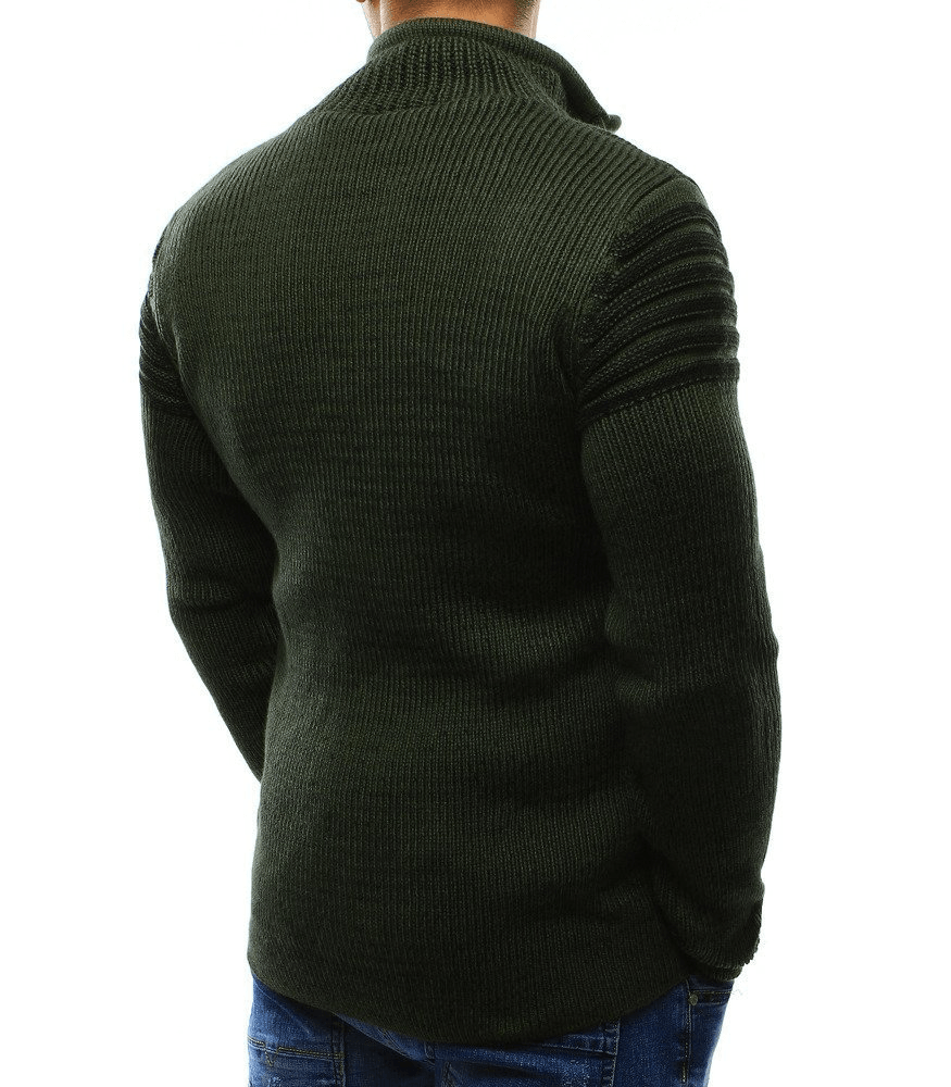 High Neck Zipper Broken Hole Fashion Trendy Sweater