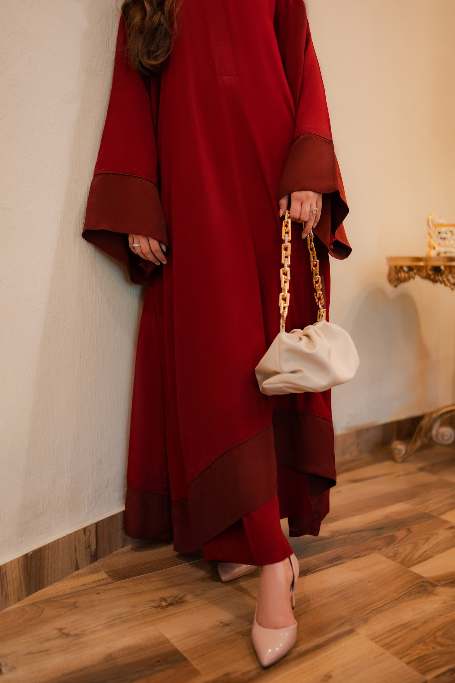 silk Kaftan in Red