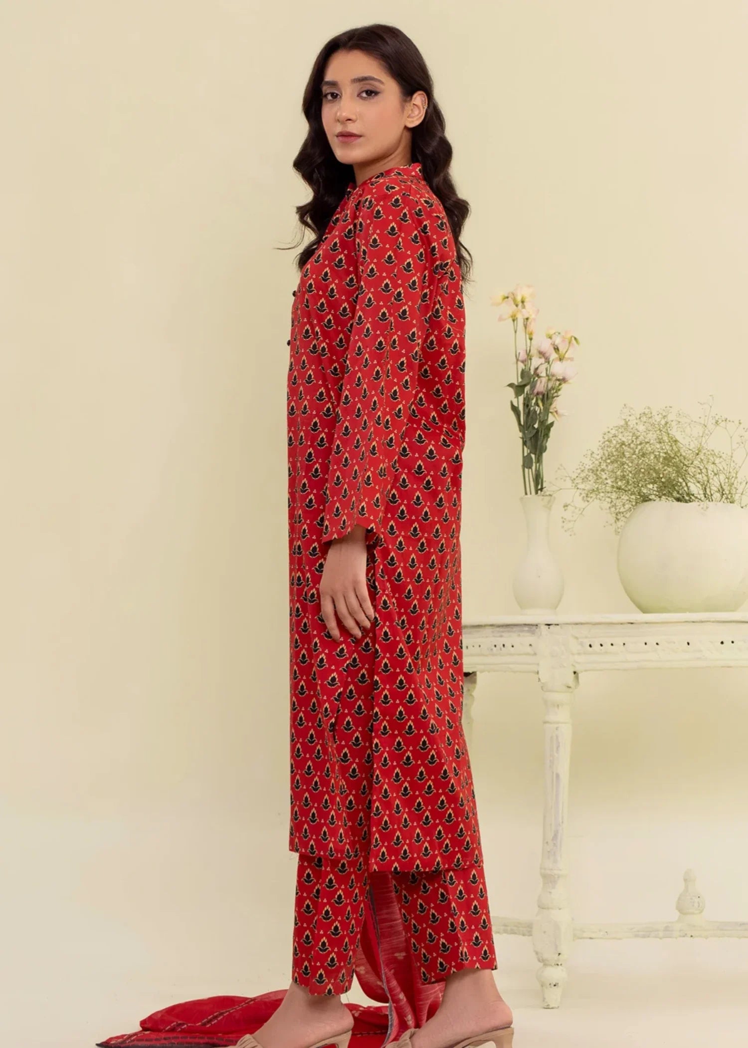 georgette Kurta Set in Maroon