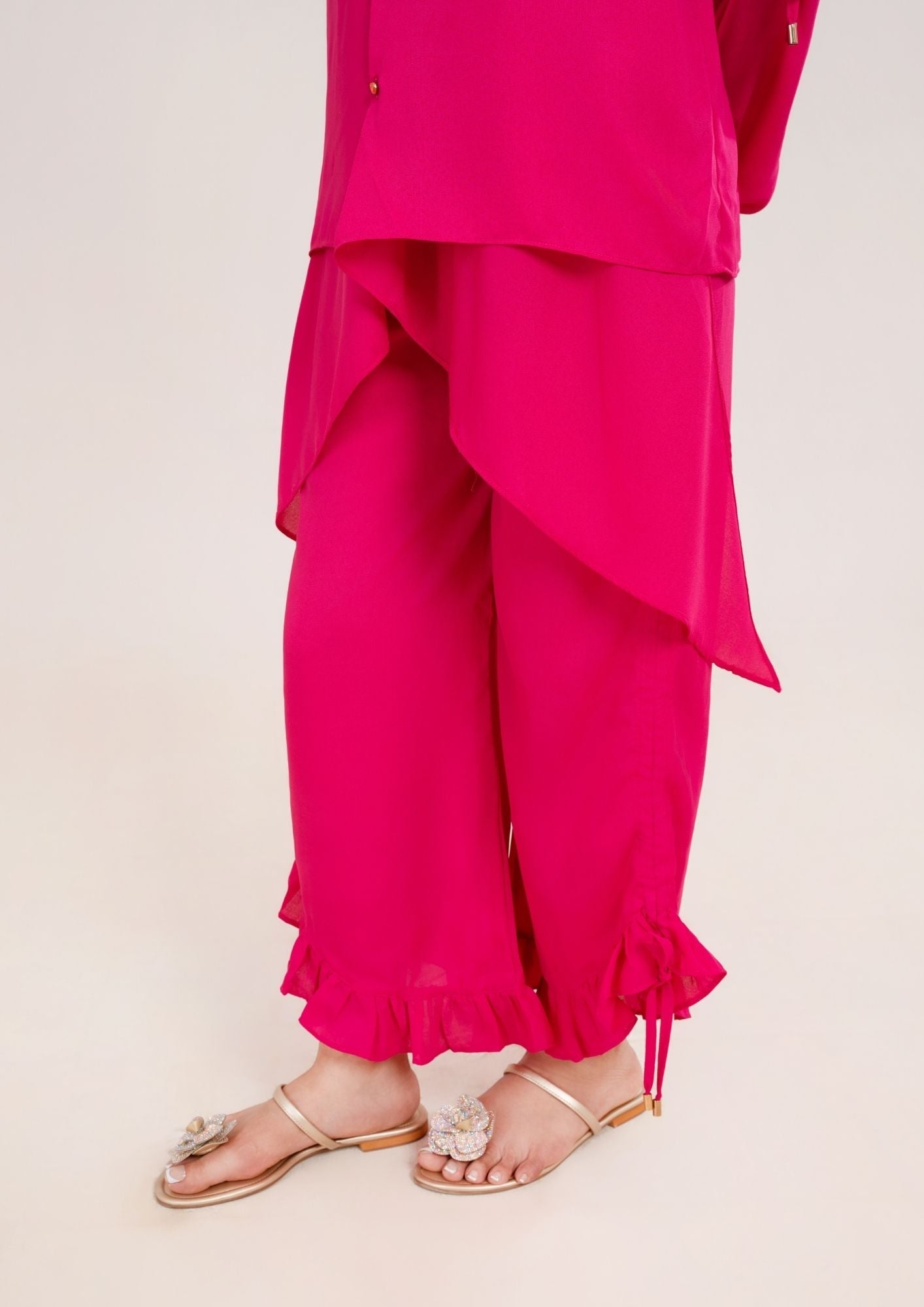 georgette Co ord Sets in Hot pink