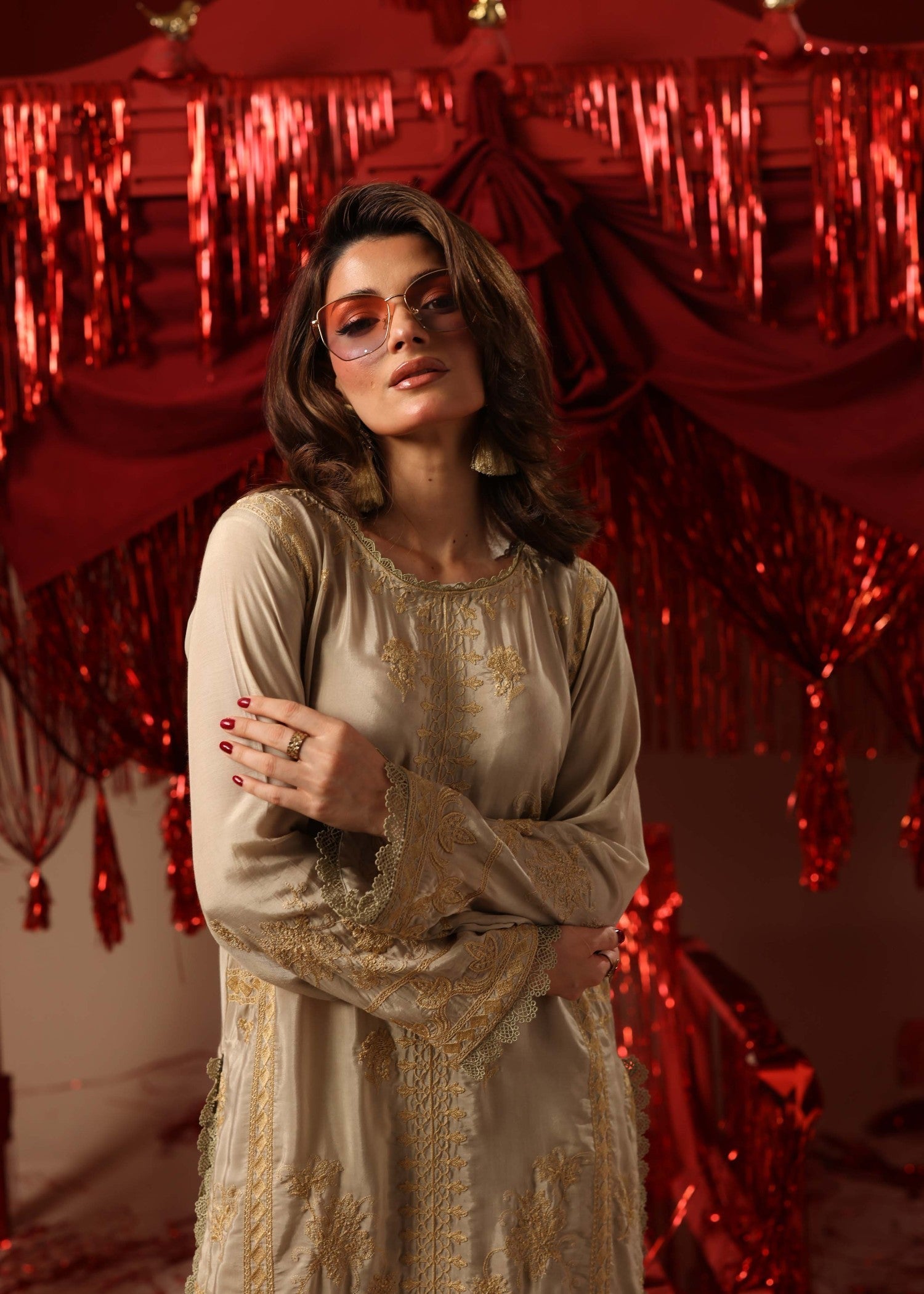 viscose Kurta Set in Vanilla