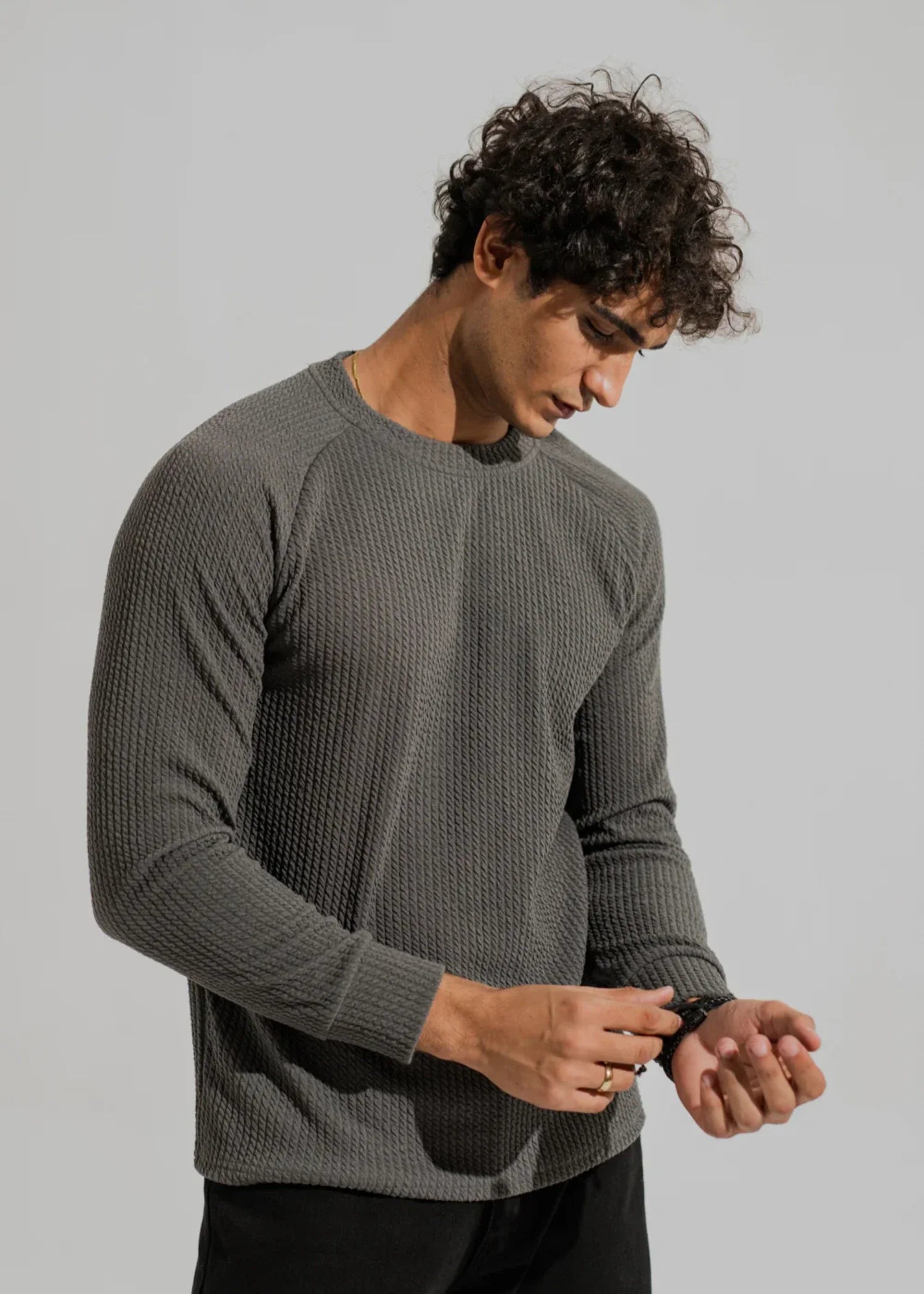 polyester Sweatshirt in Charcoal