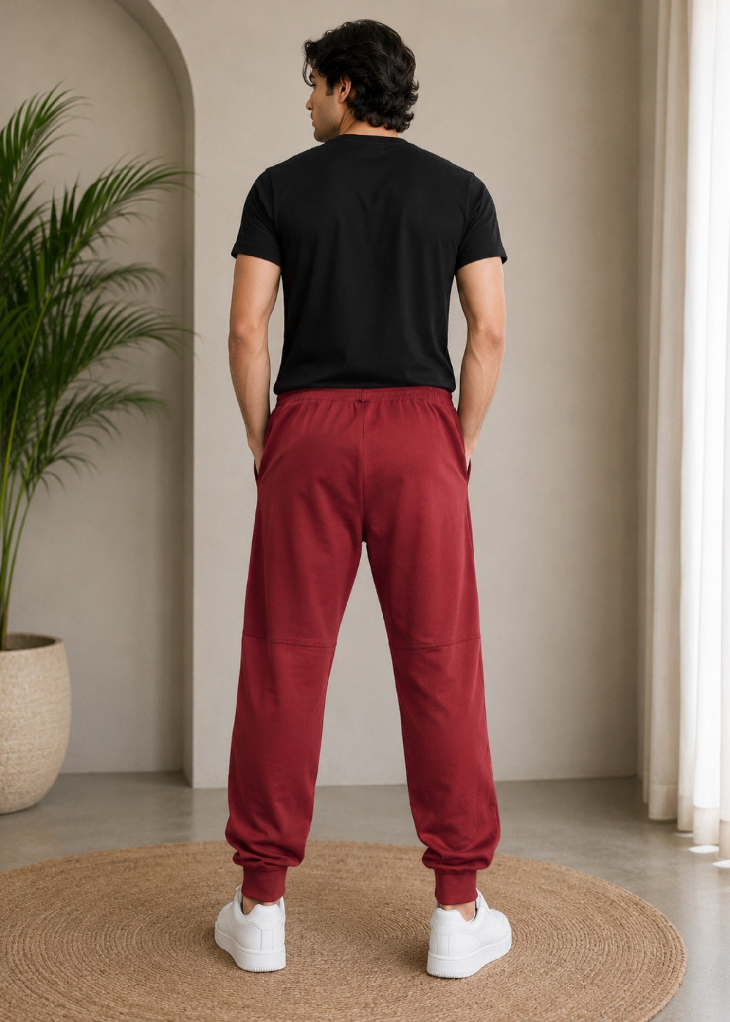 cotton Trousers in Burnt red