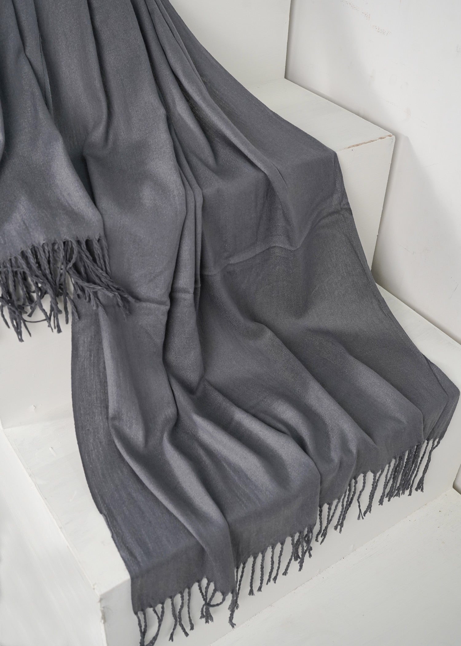 cashmere wool Hijab in Charcoal