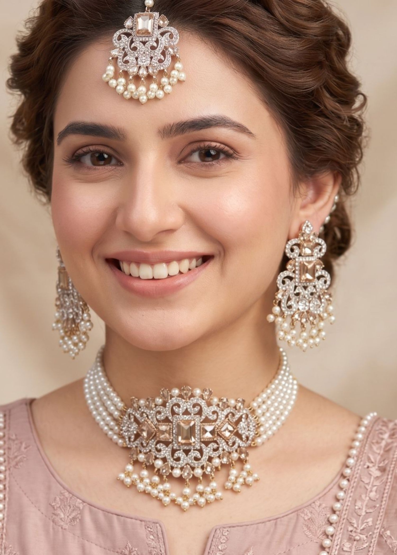 Choker in Champagne Color by - Trendy Women Choker EAS9261