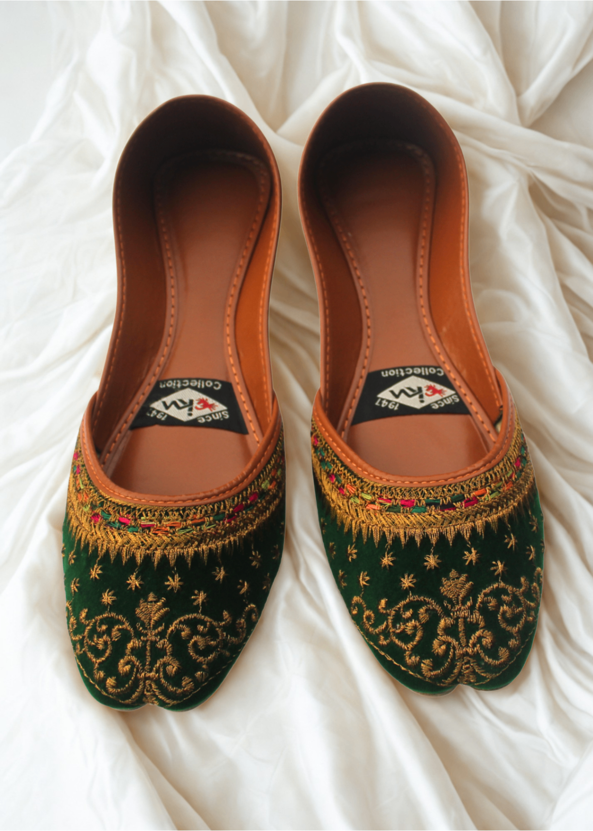 Khussa in Green by - High Quality Women Khussa OPM8416