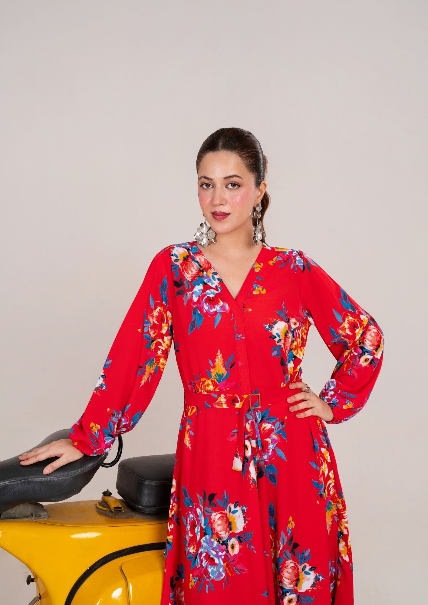 georgette Maxi in Red