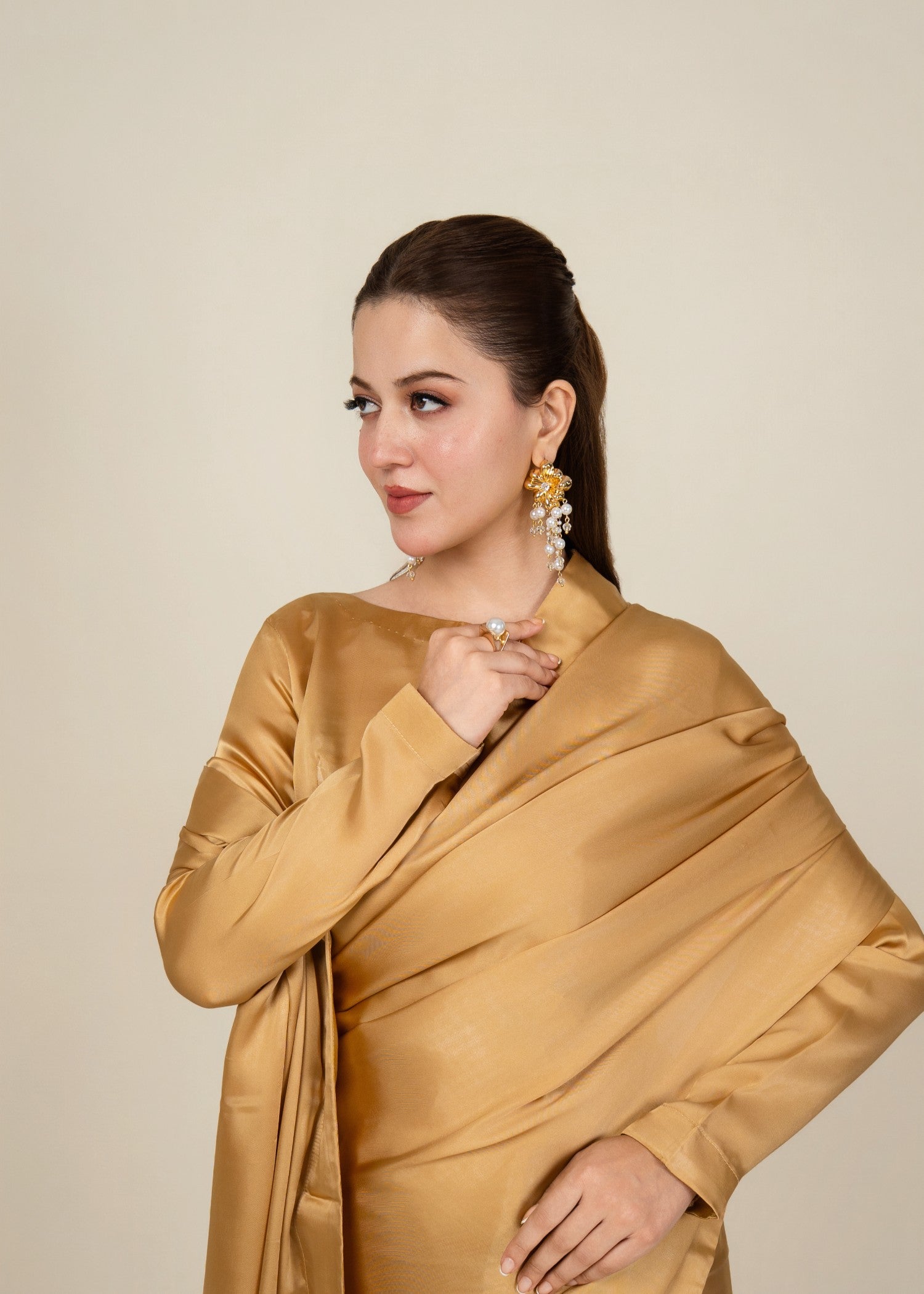 silk Saree in Mari gold