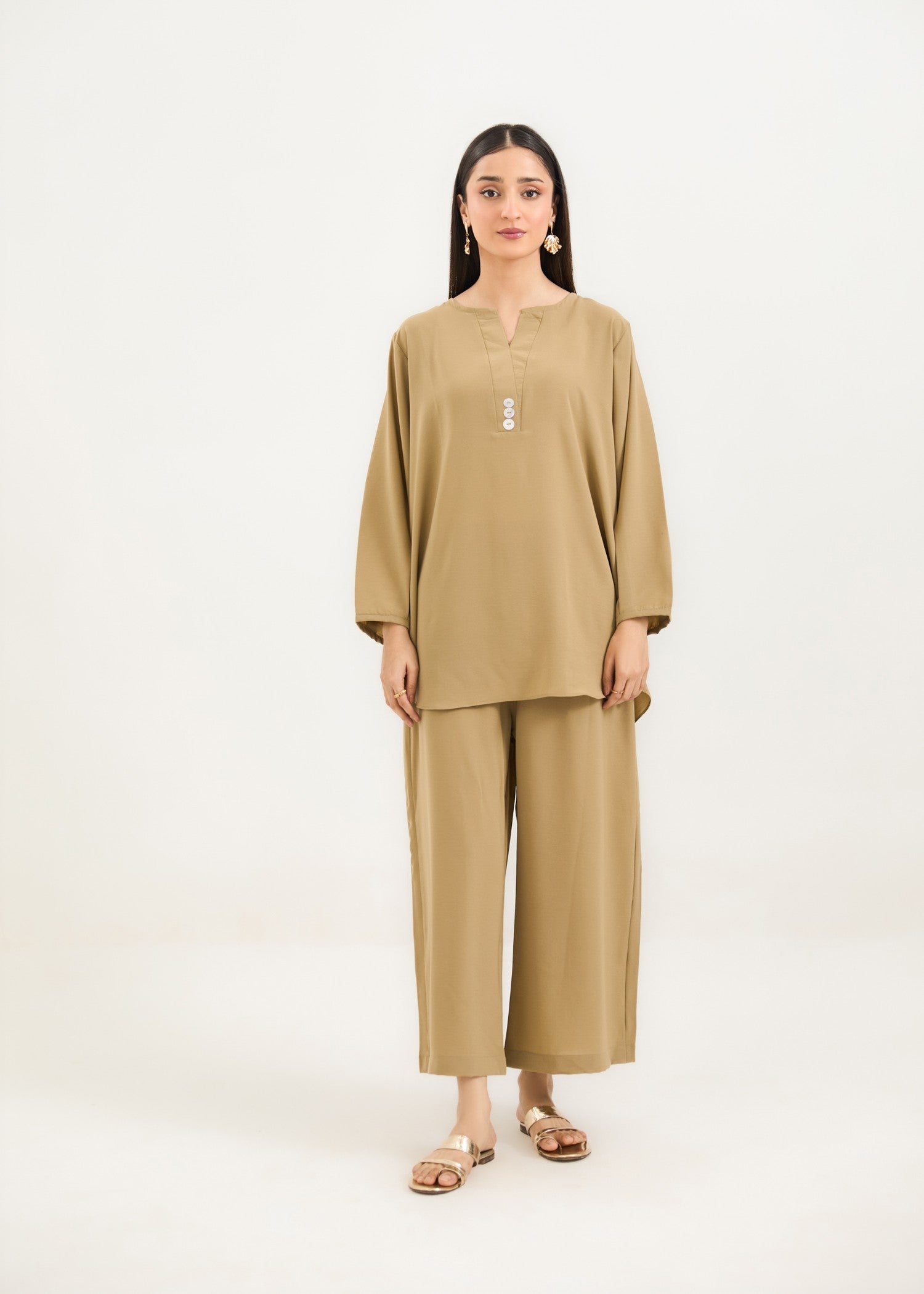 polycotton Co Ord Sets in Khaki brown