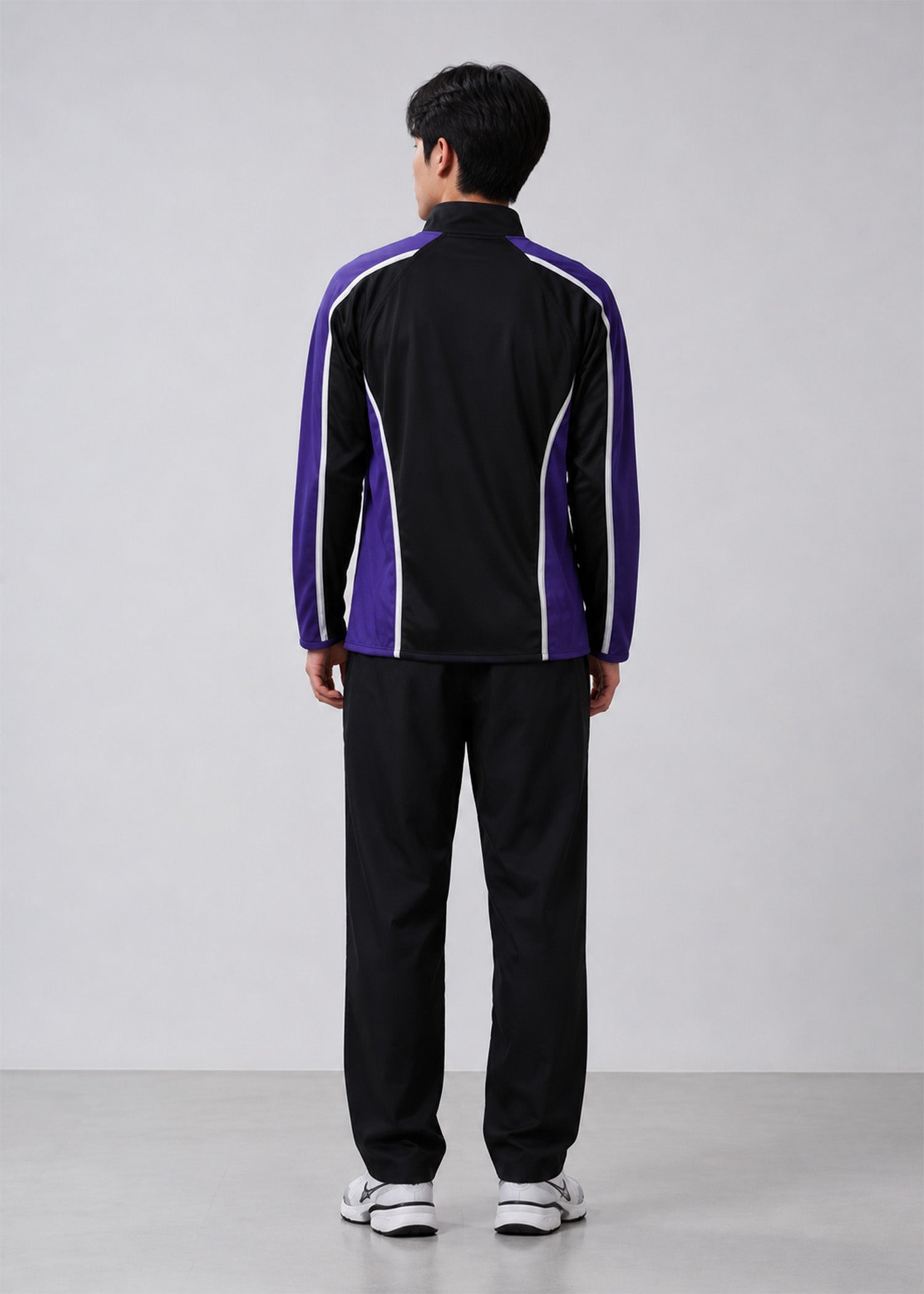polyester Polo Shirt in Black, purple, white