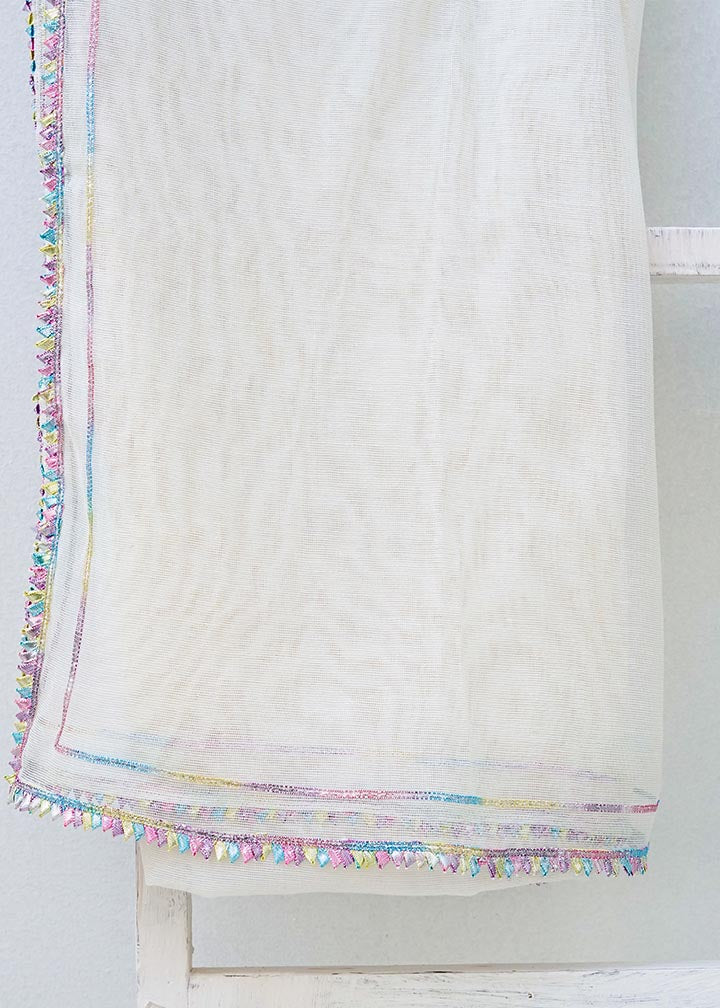 cotton silk Kurta Set in Pearl white