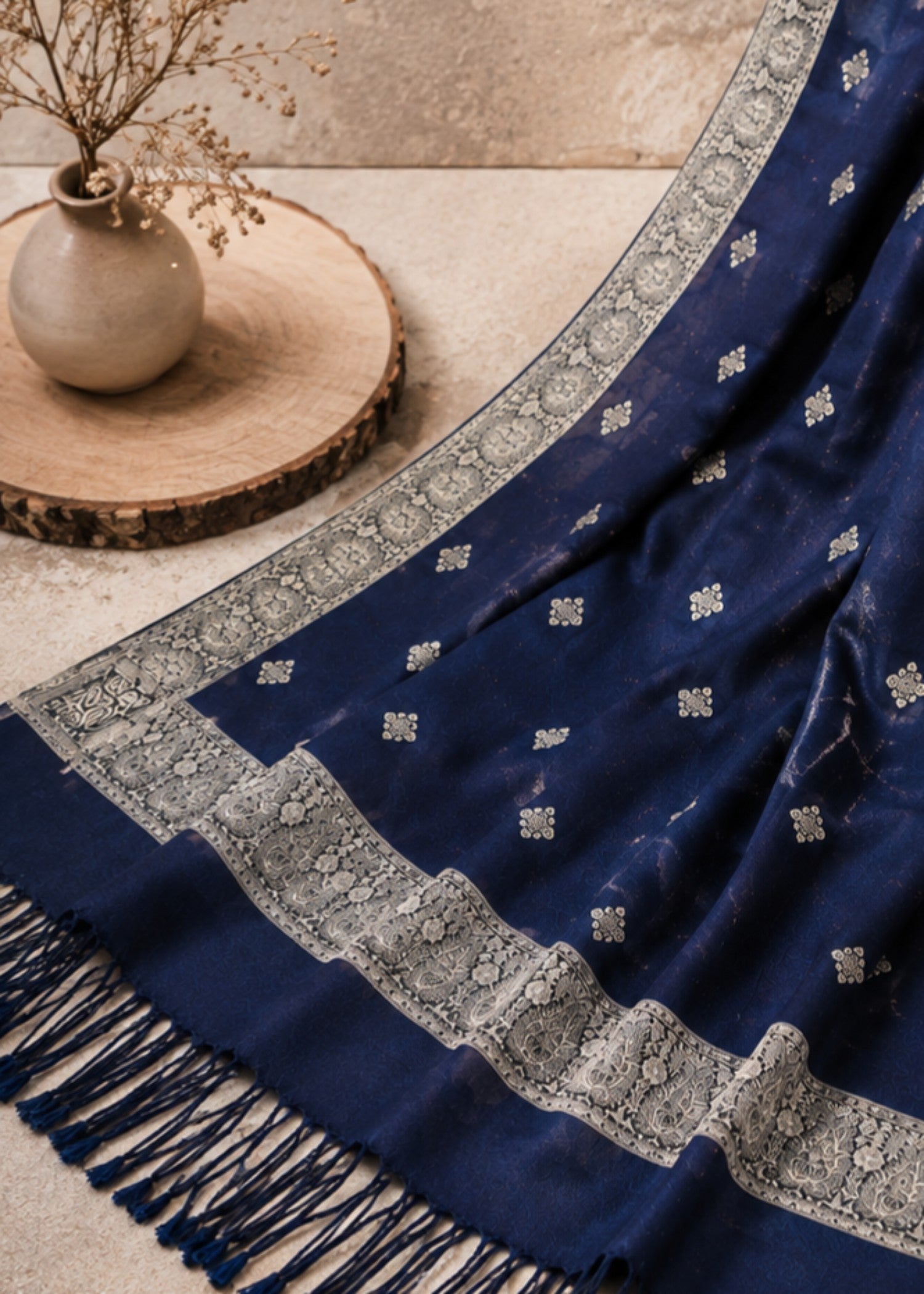 Shawl in Dark blue Color by - Trendy Women Shawl ZDH4055