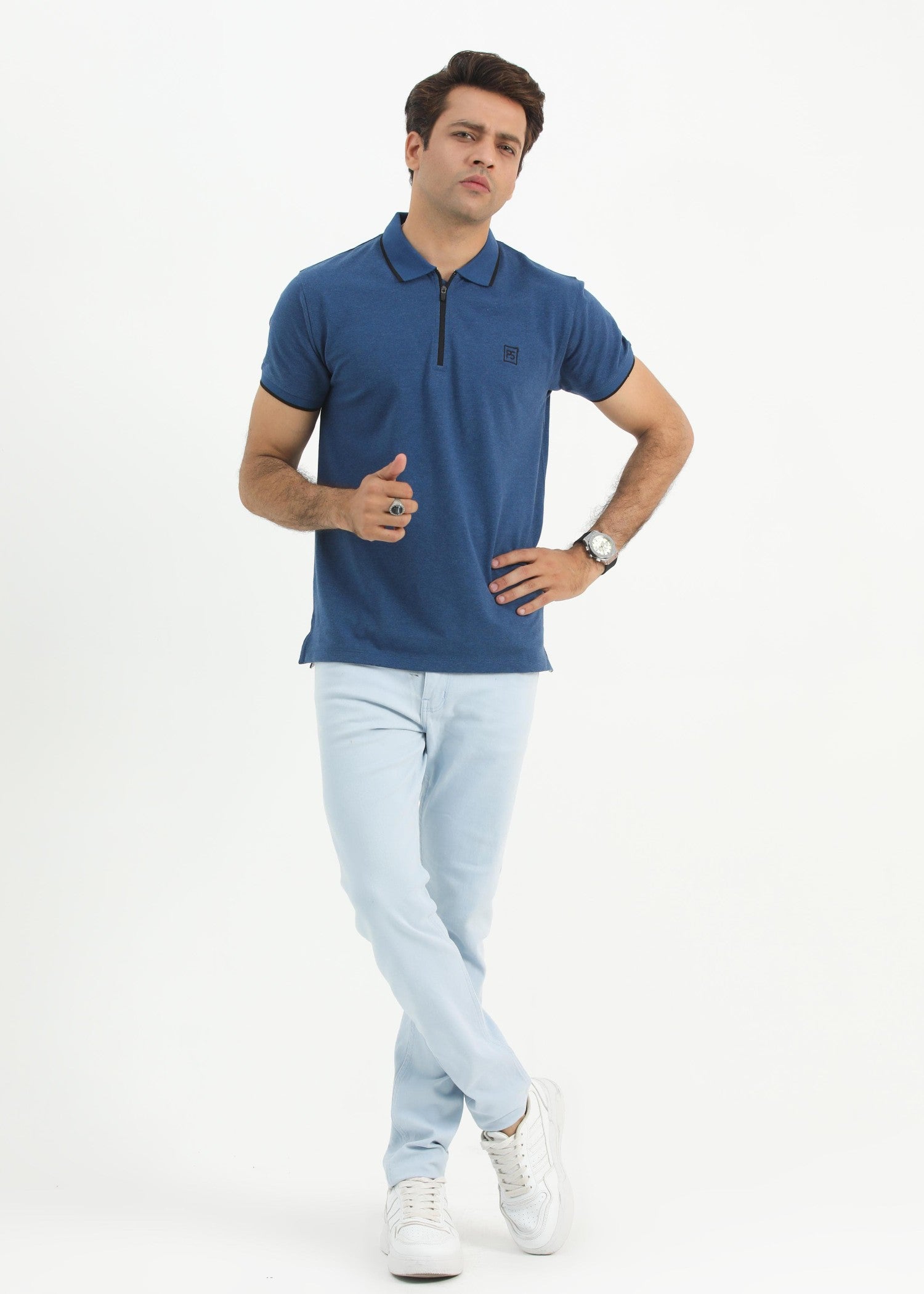 porque/pique Polo Shirt in Blue