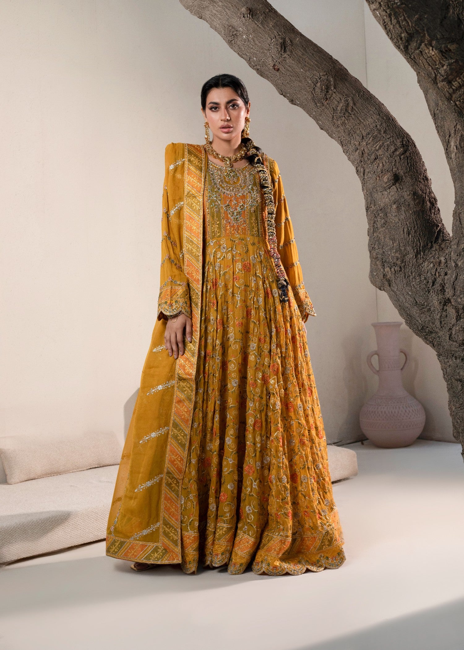 chiffon Maxi in Mari gold