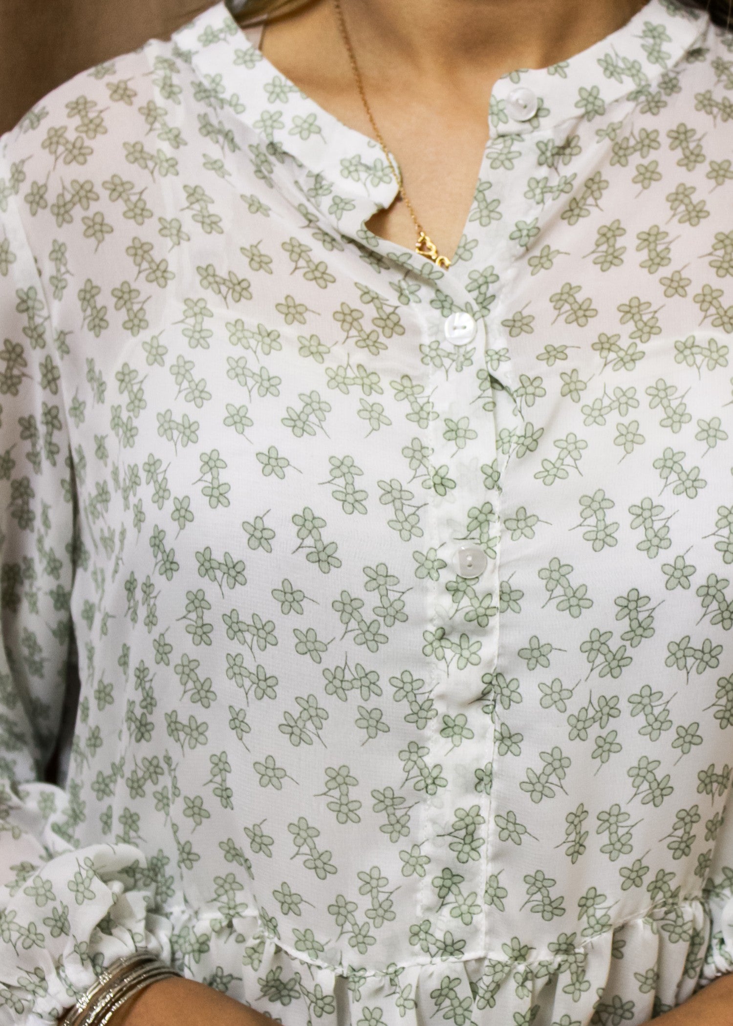 crinkle Dress in Mint green, off-white