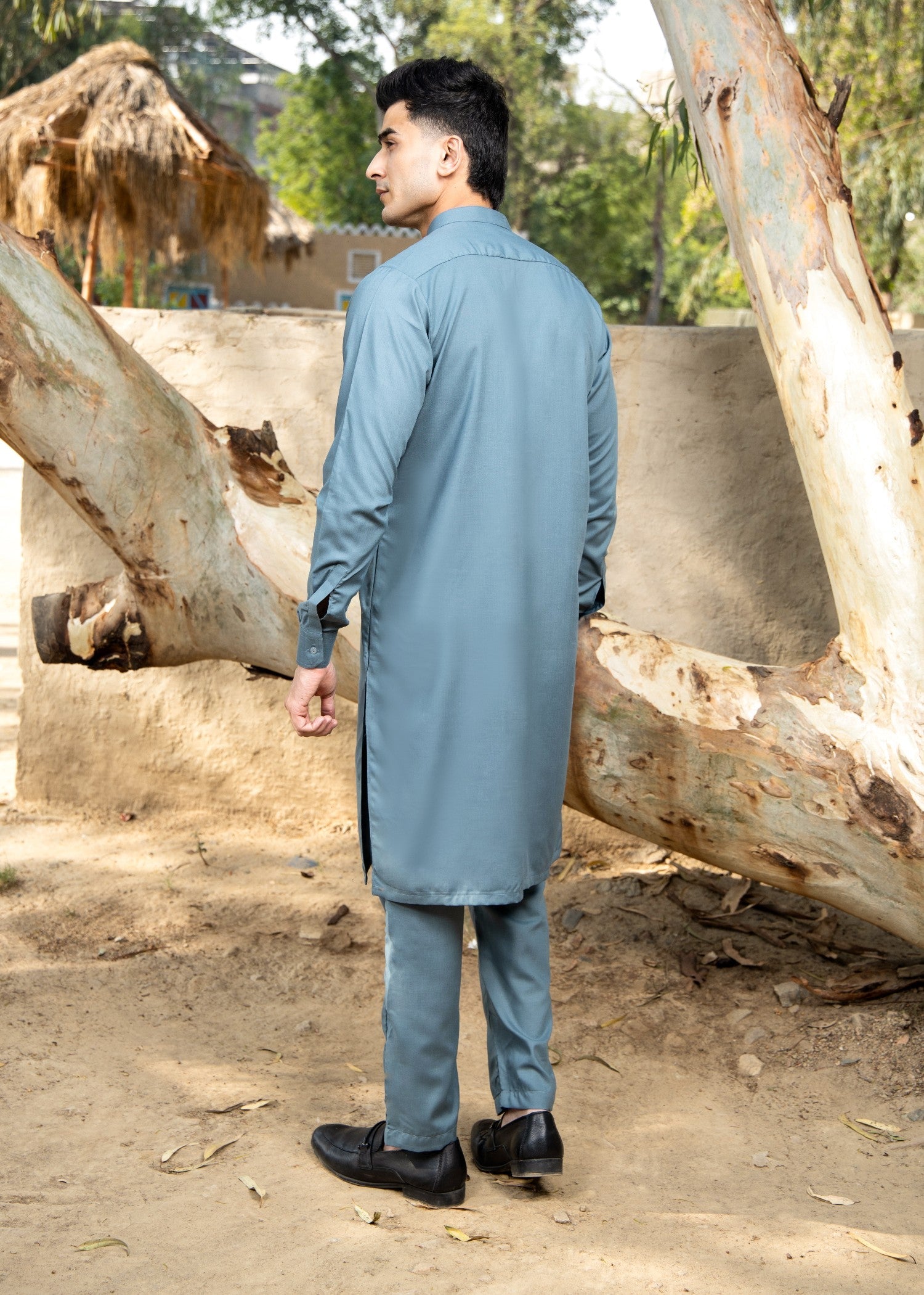 wash & wear Kurta Set in Pacific blue