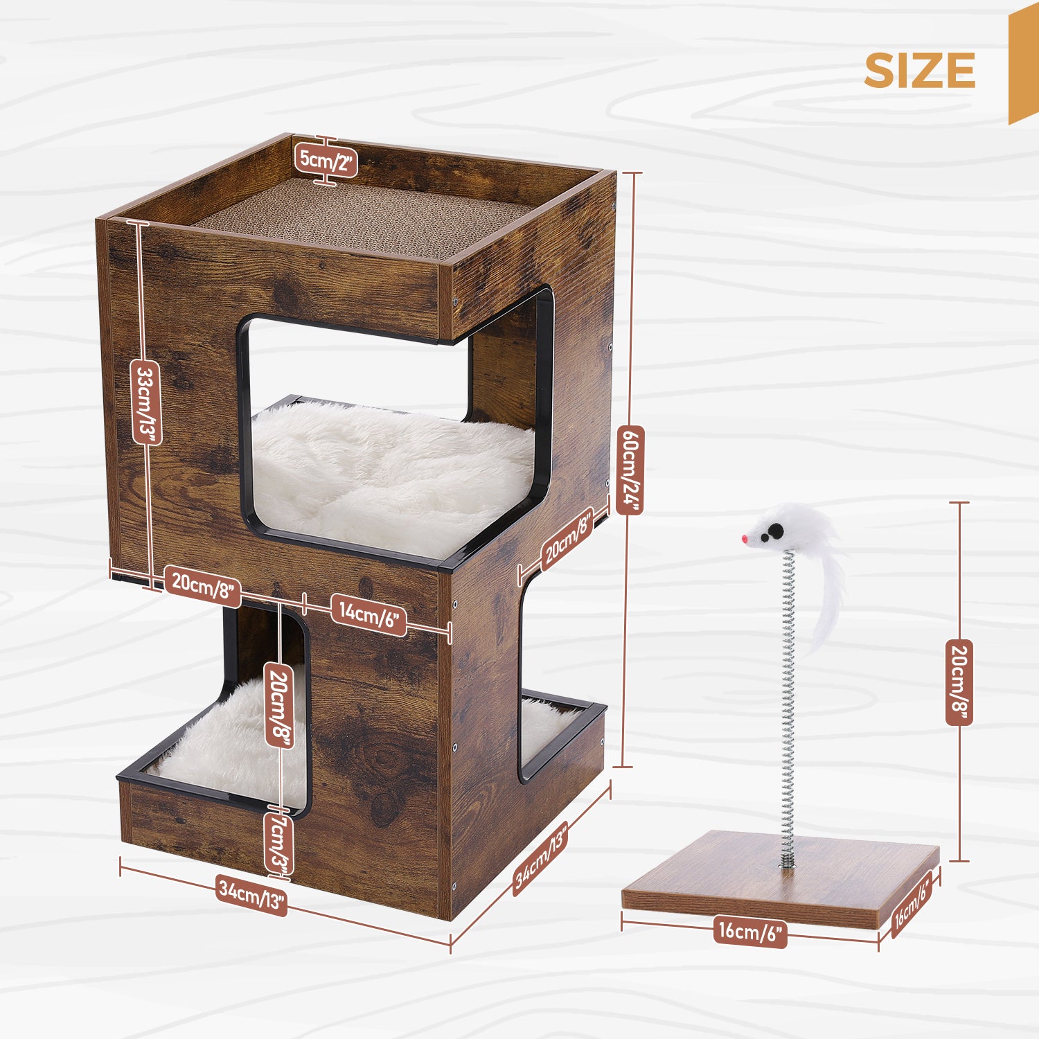 Modern Multi-Level Cat Tree with Scratch Pad