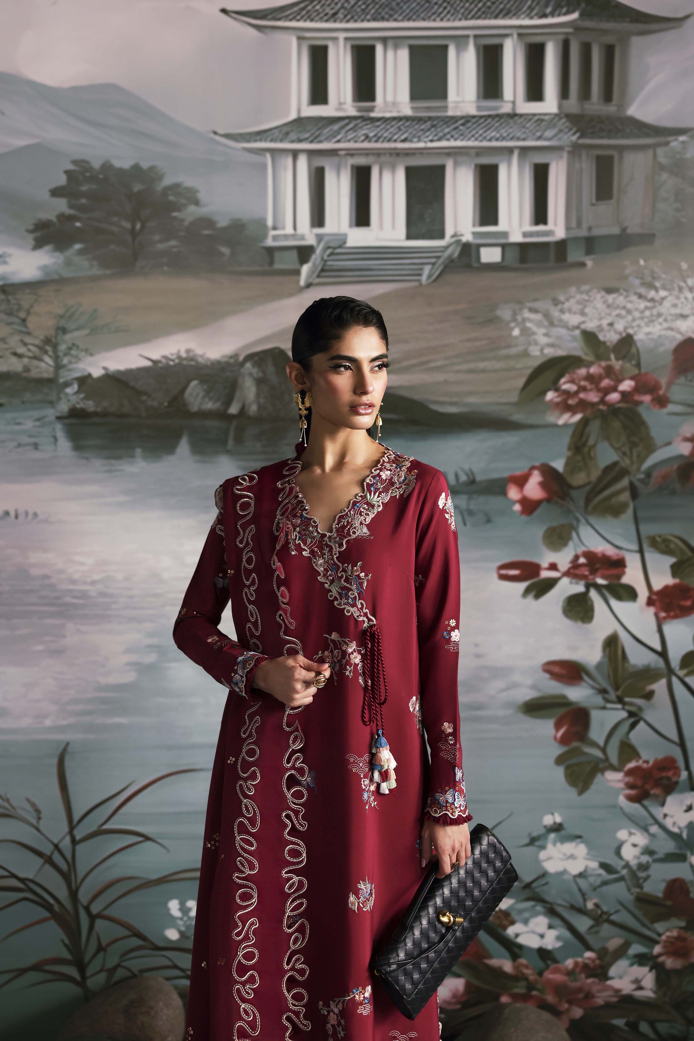 silk Angrakha in Red
