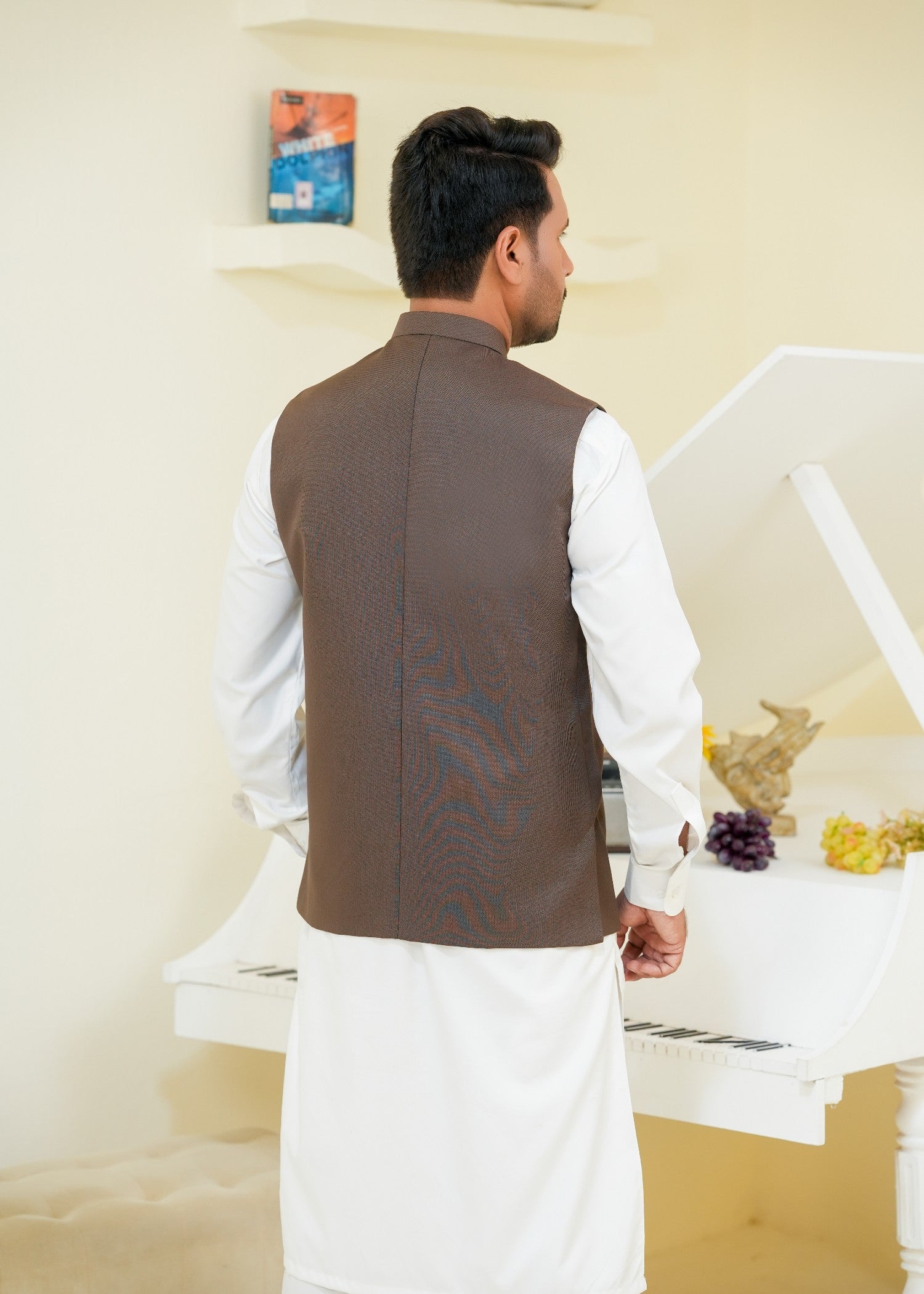 suiting Waistcoat in Coffee brown