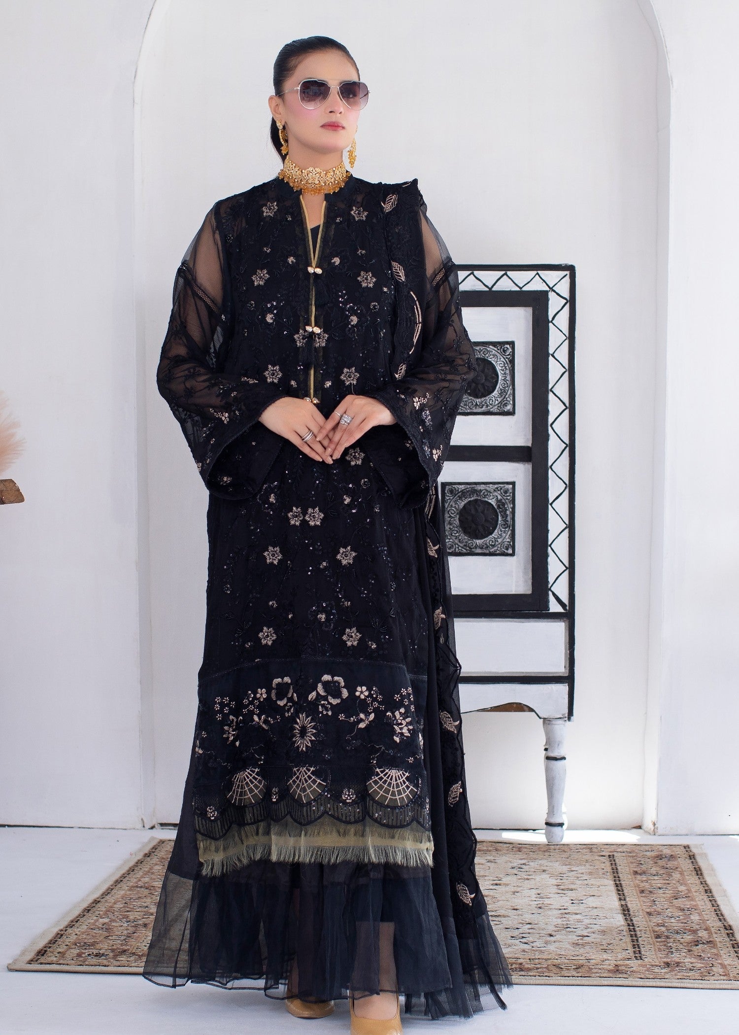 chiffon Unstitched in Black