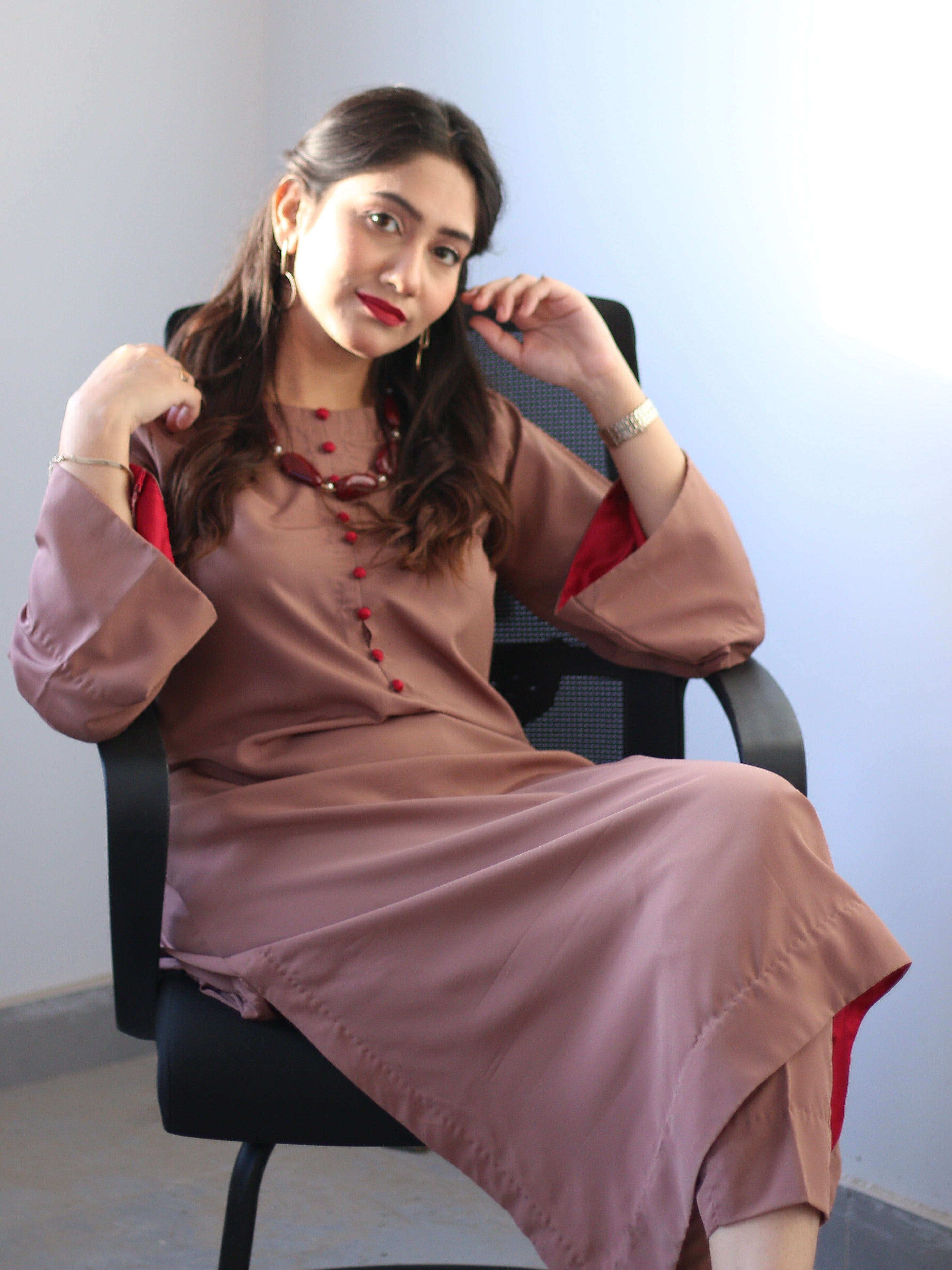 georgette Co Ord Sets in Rust orange