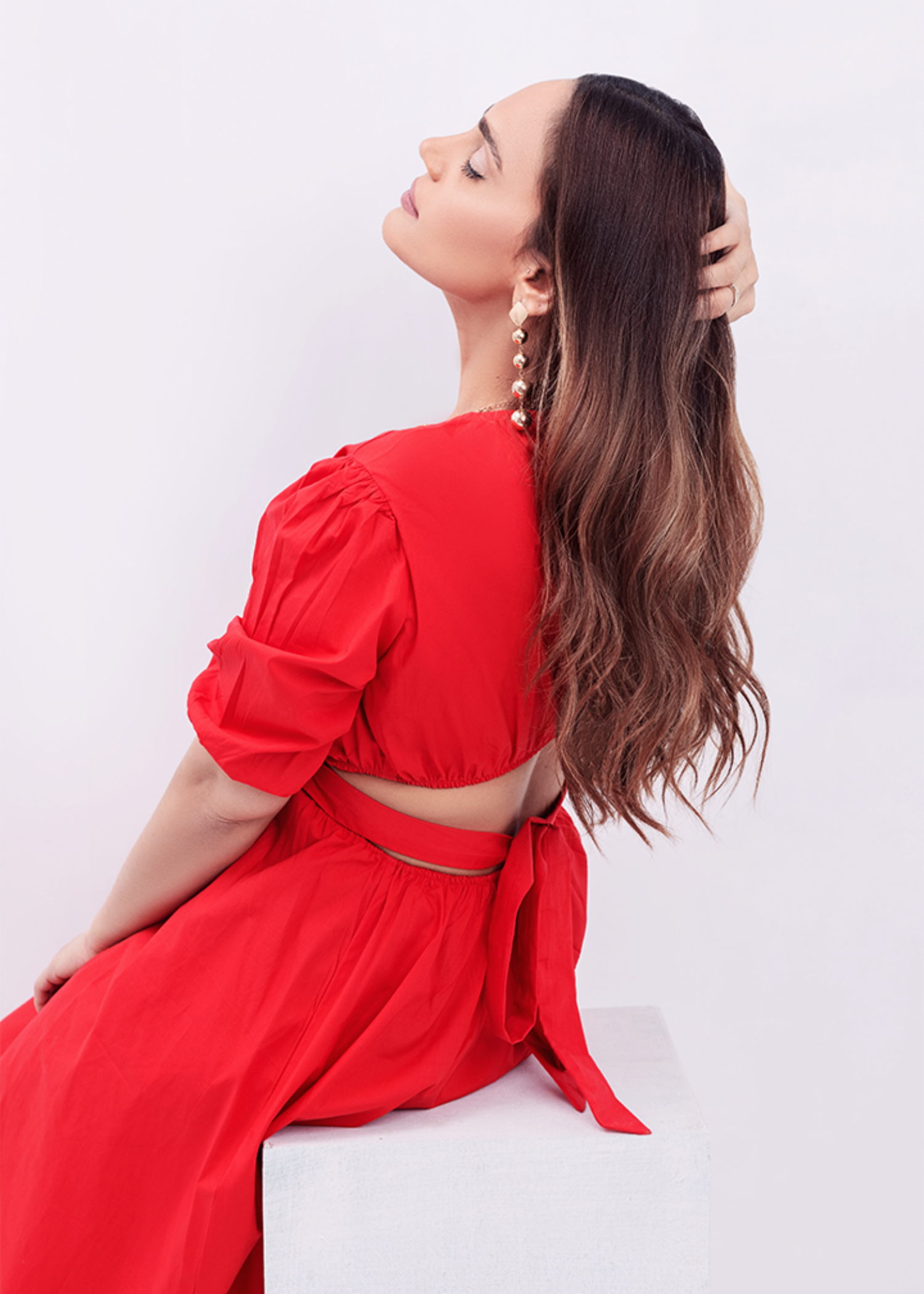 cotton Dress in Red