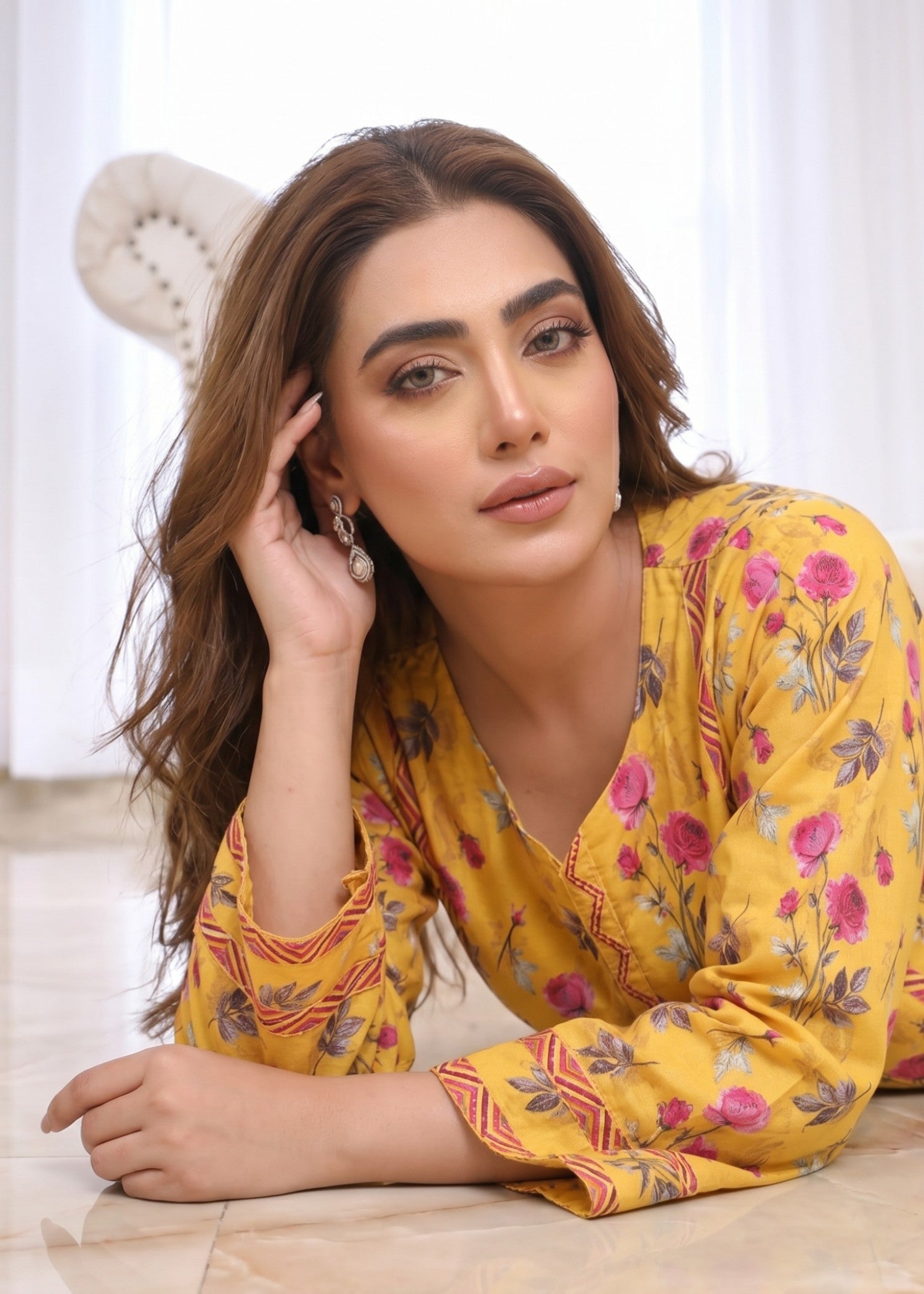 lawn Kurta Set in Sunflower