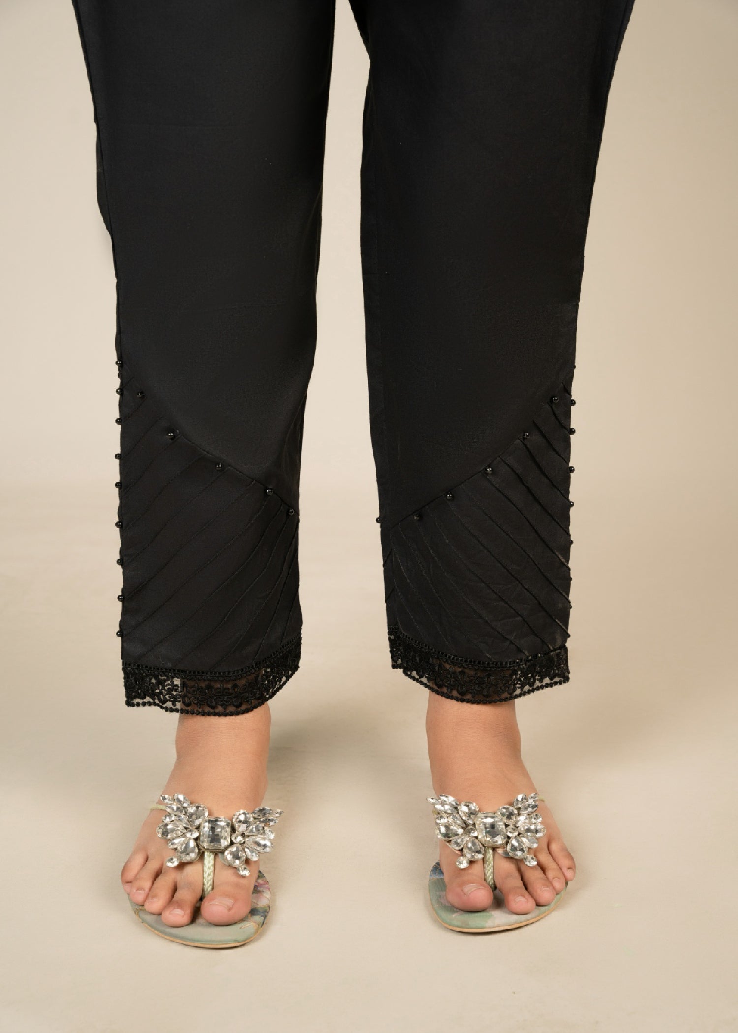 cotton Trousers in Black