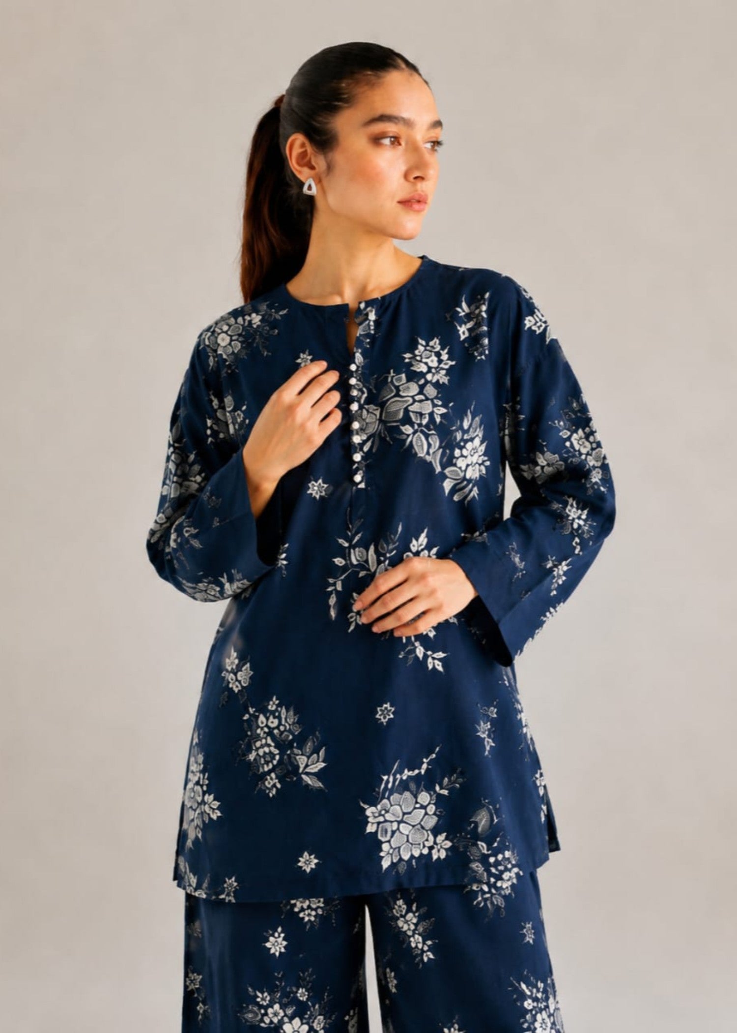 lawn Co Ord Sets in Navy blue