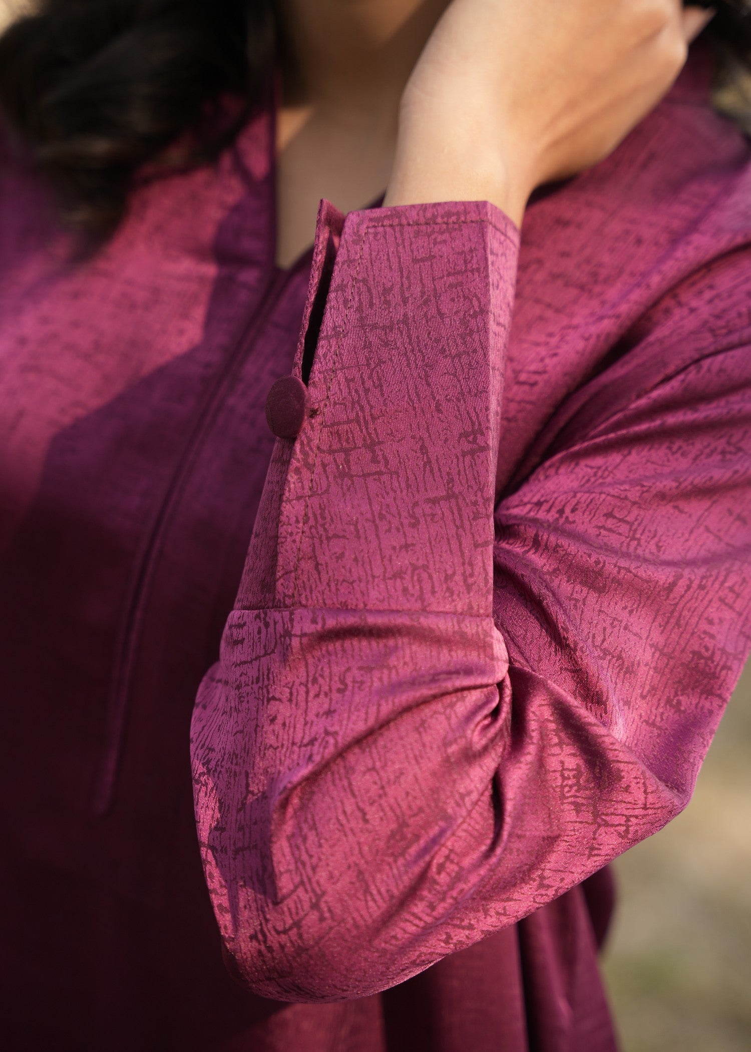 silk Co Ord Sets in Burgundy