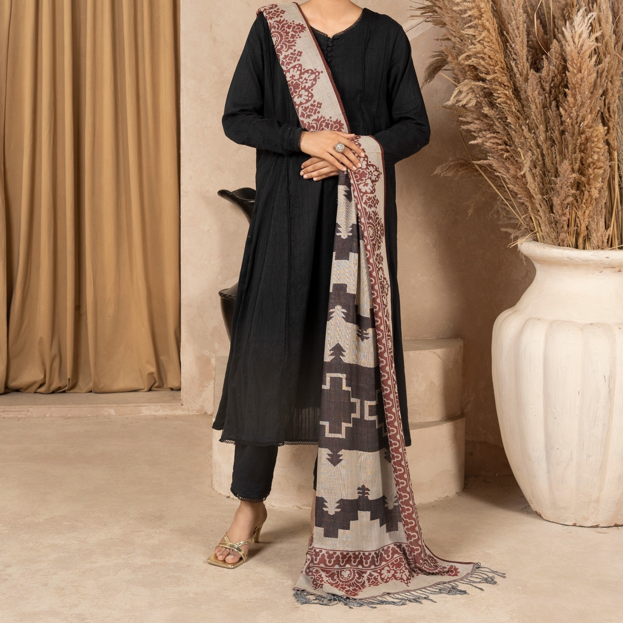 Shawl in Beige Color by - Trendy Women Shawl YAB7152