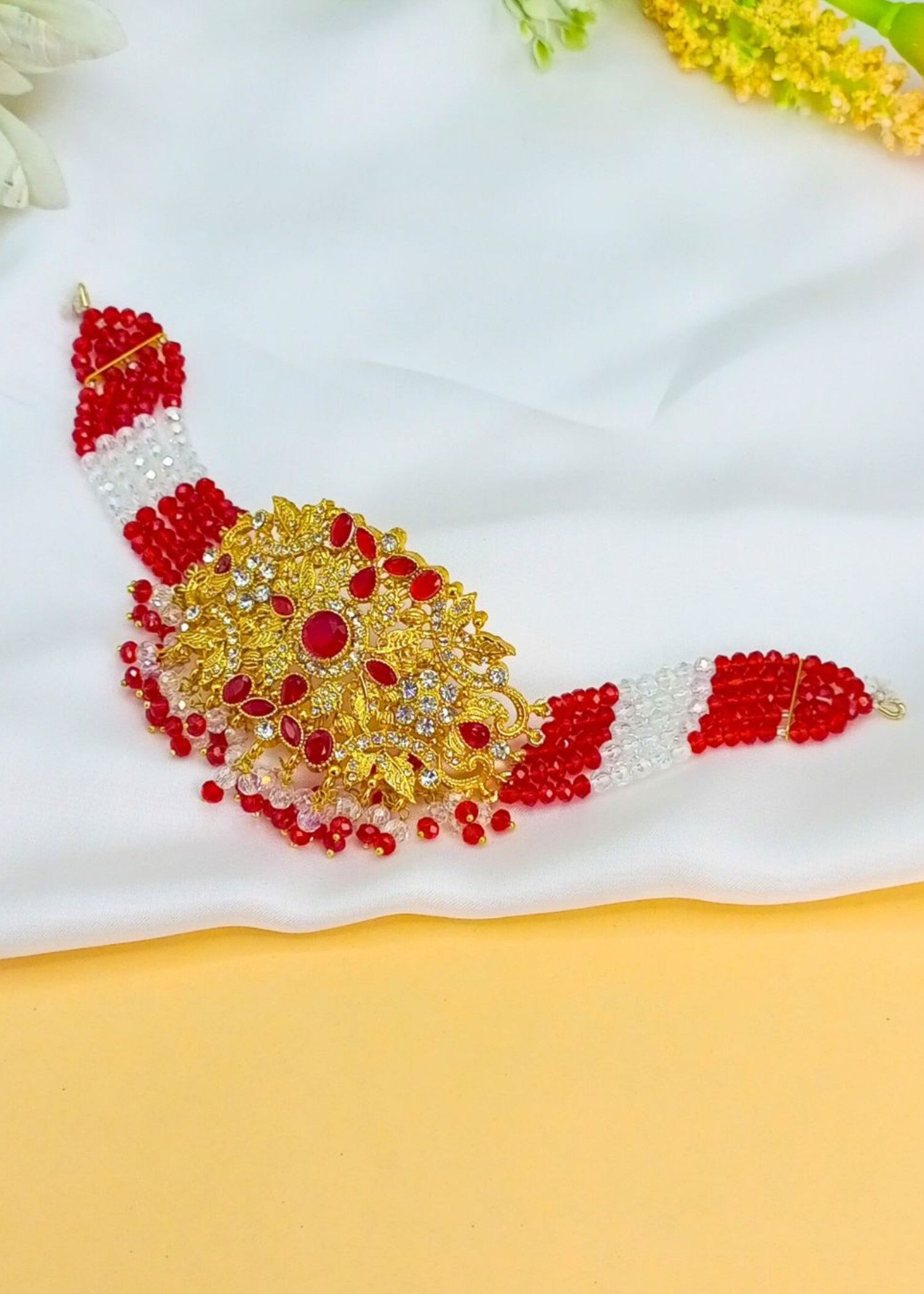 Choker in Ruby red Color by - Trendy Women Choker KUV0240