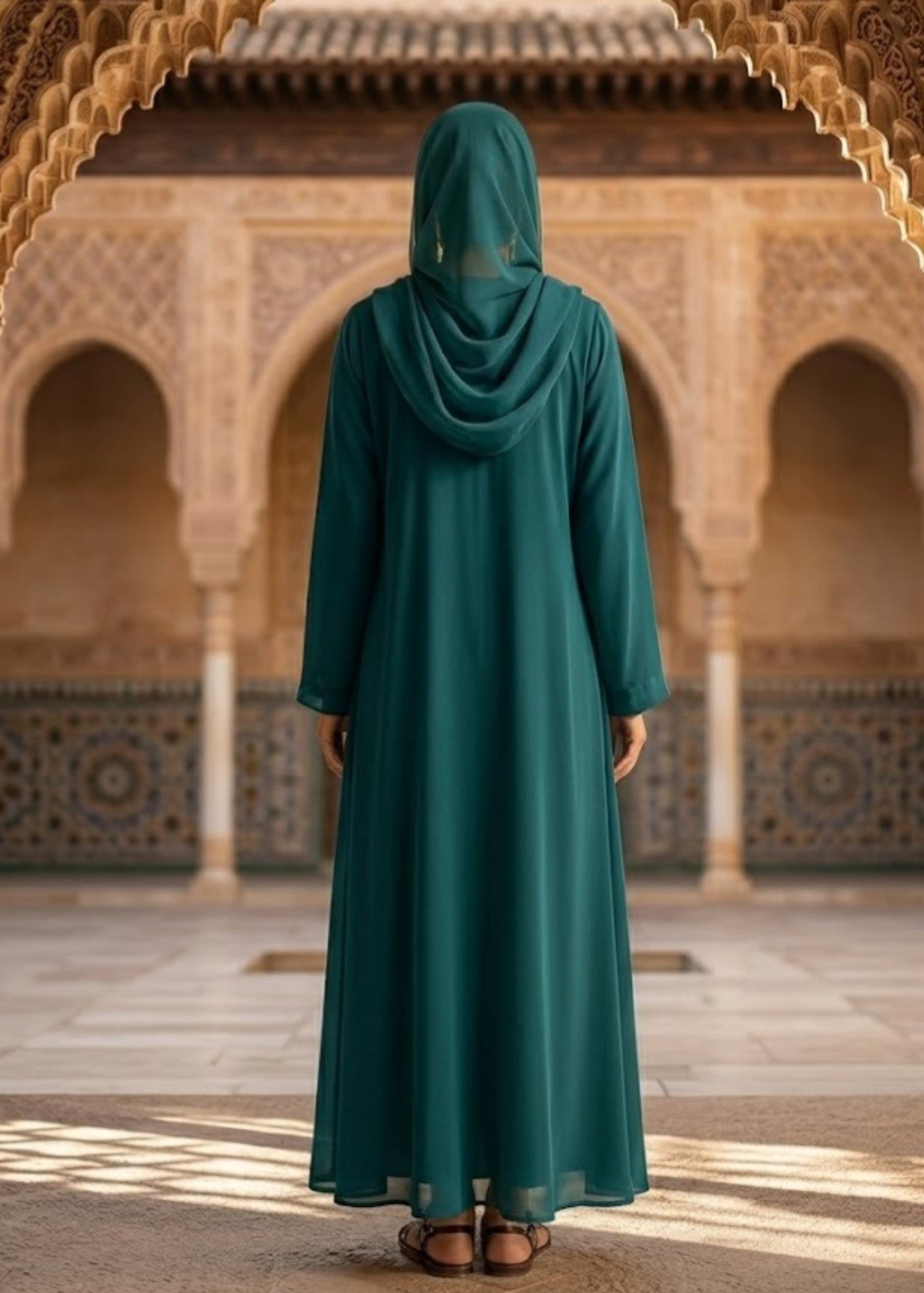 nidha Abaya in Teal