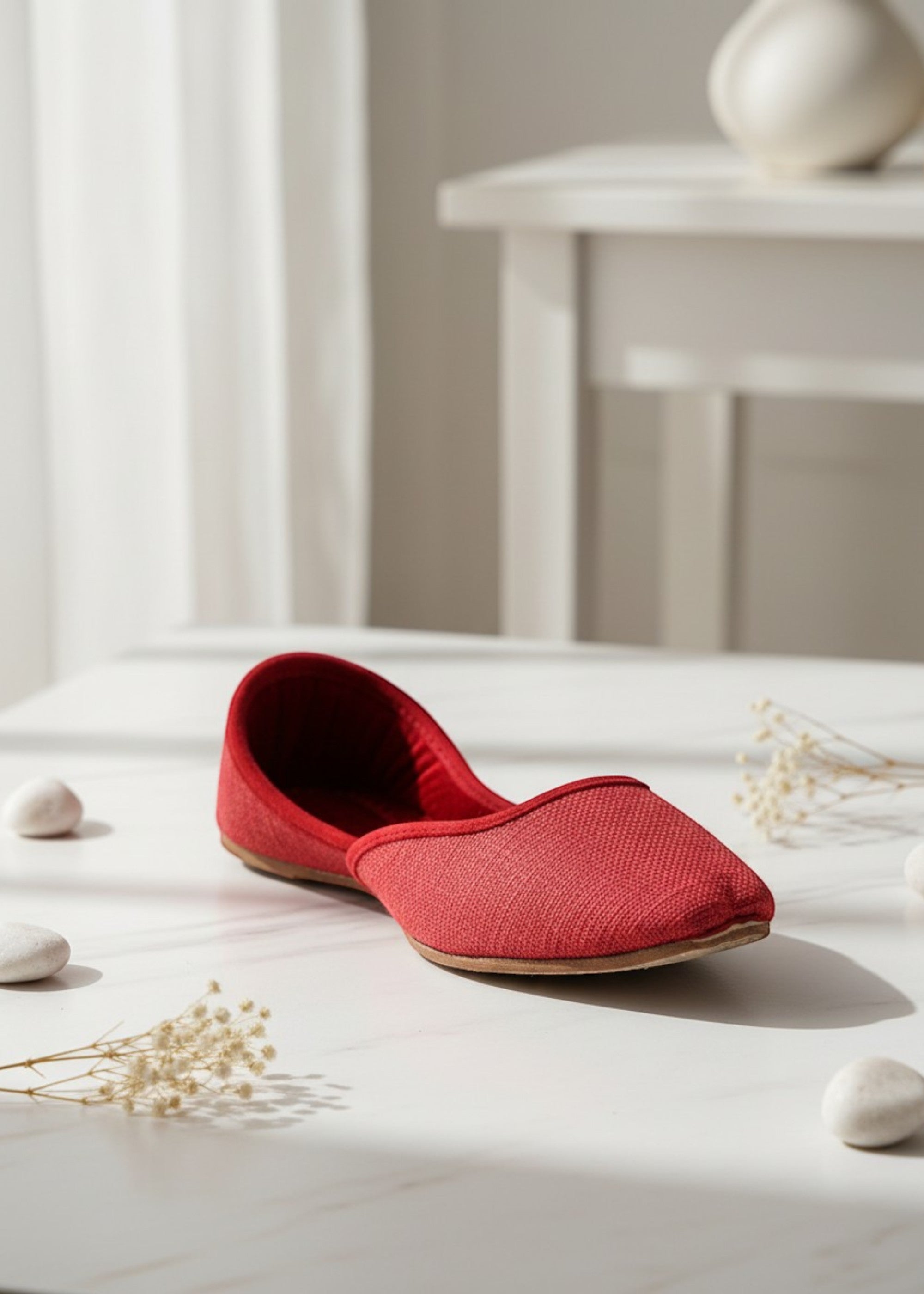 Khussa in Red by - High Quality Women Khussa MHT6810