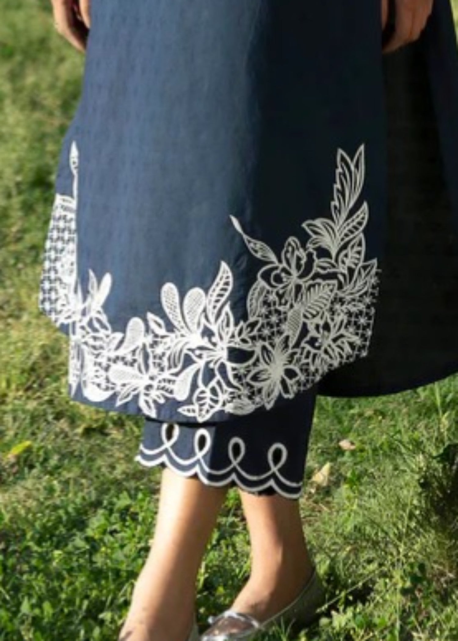 jacquard Kurti in Blue