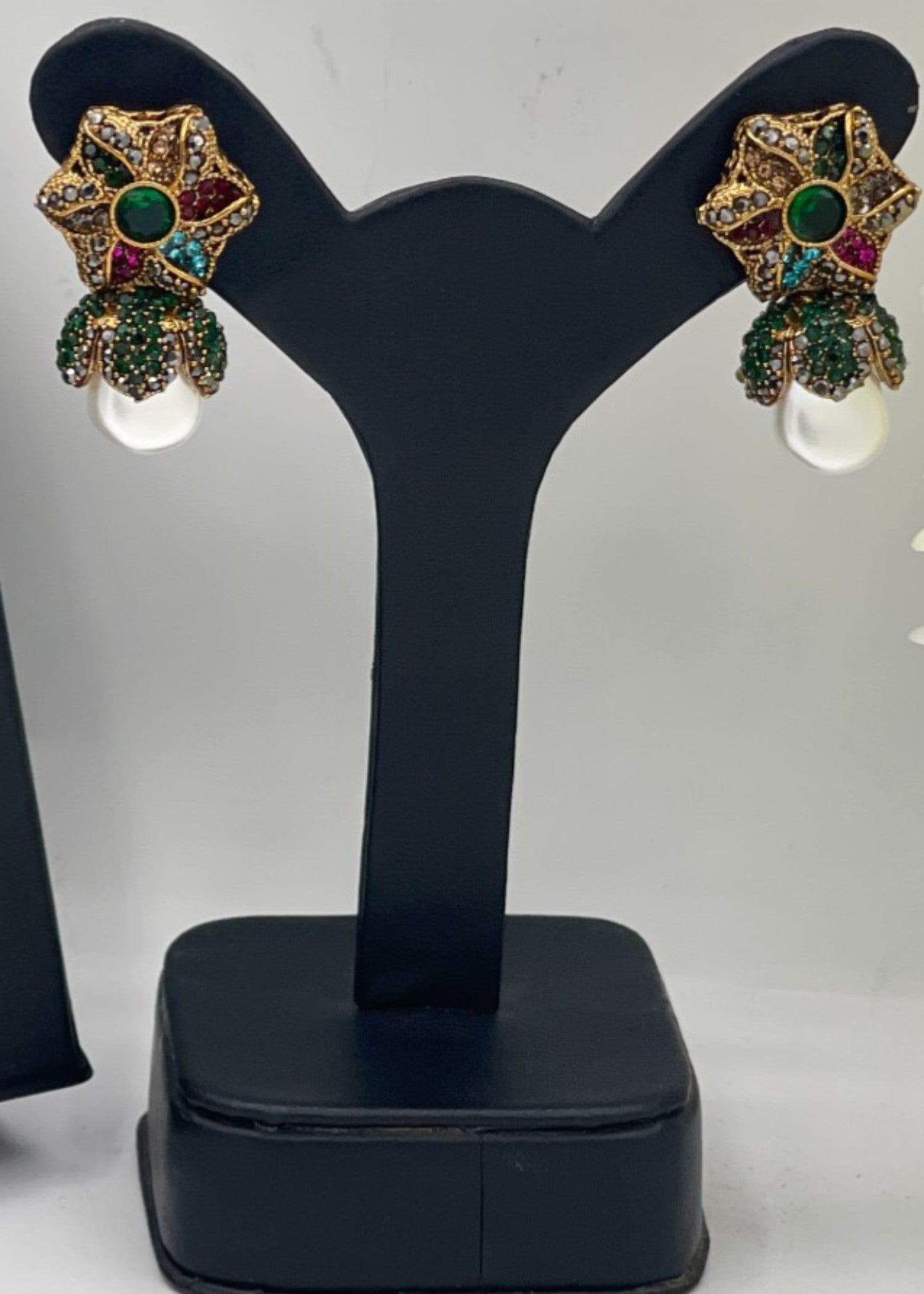 Earrings in Green, multi Color by - Trendy Women Earrings UGC3586