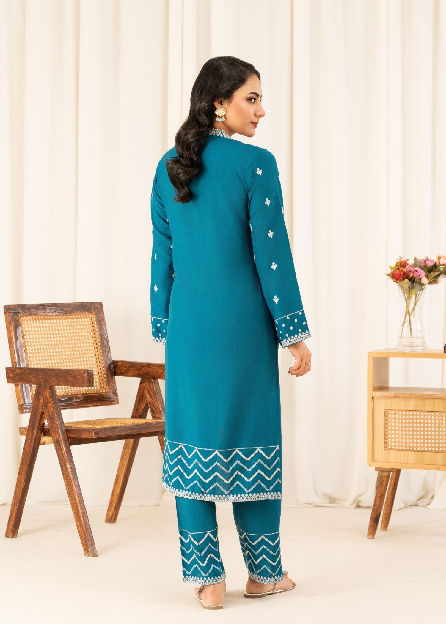 cotton viscose Co Ord Sets in Teal