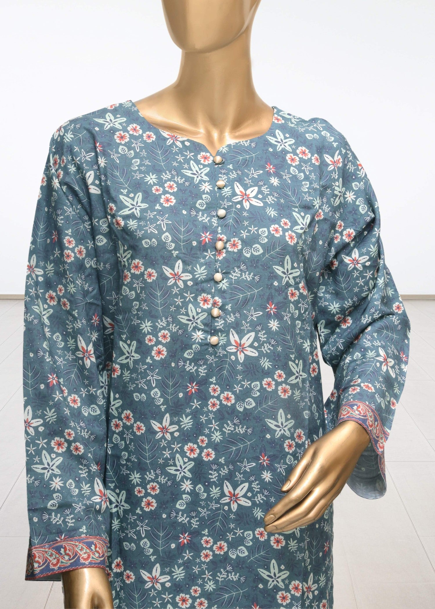 viscose raw silk Kurta Set in Teal