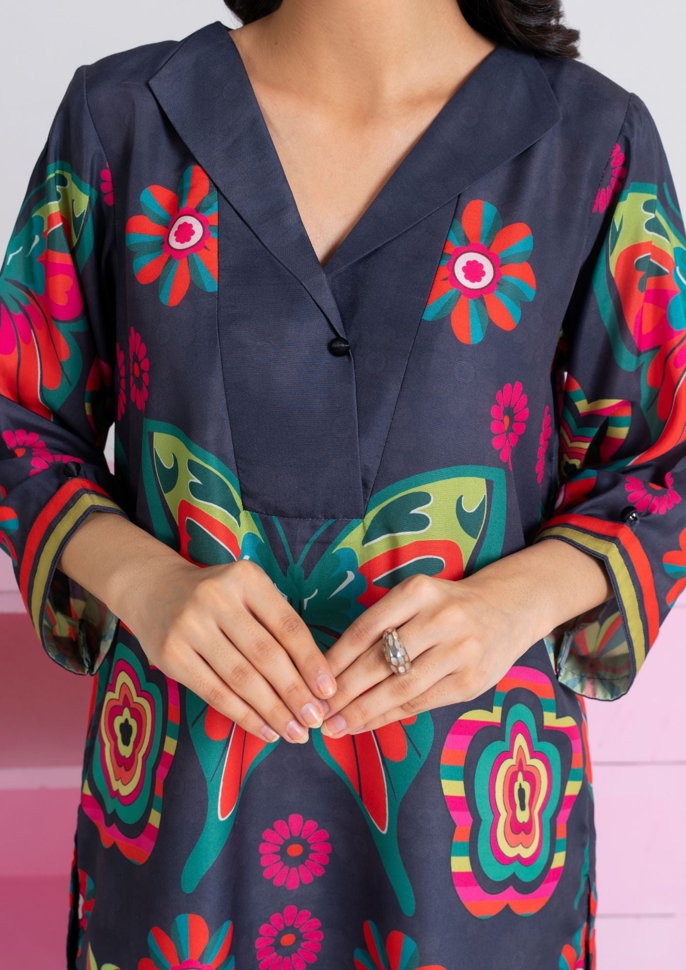 poly silk Co Ord Sets in Moonlight blue