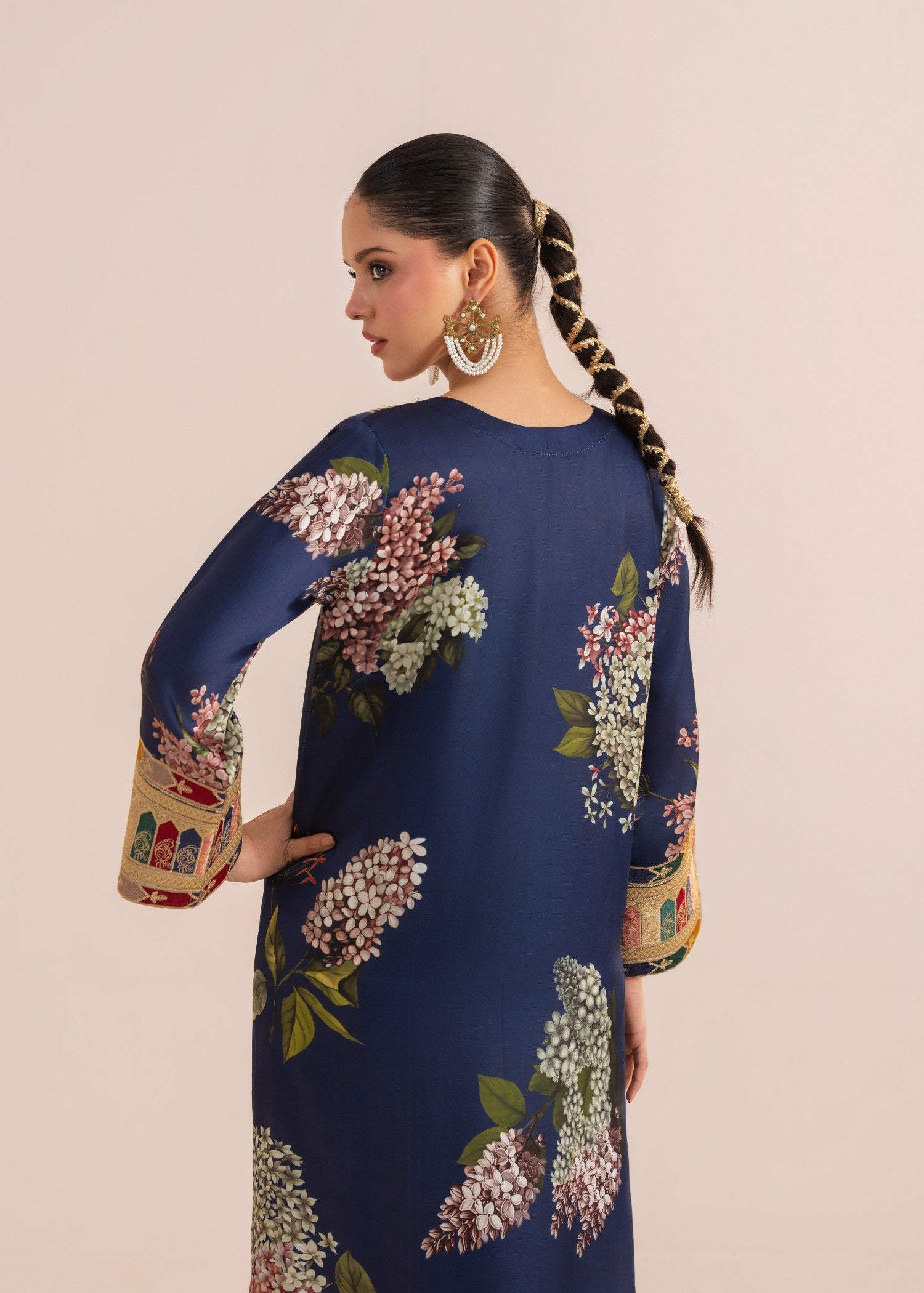 silk Kaftan in Blue