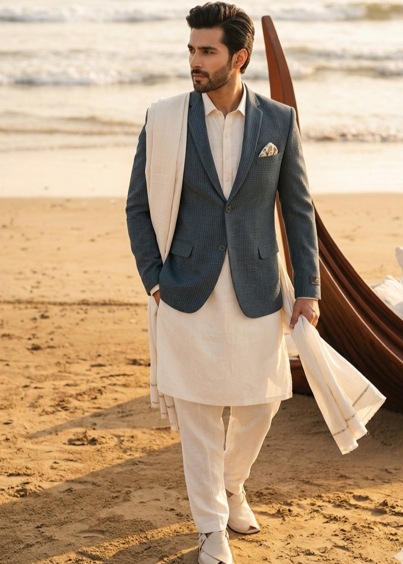 pure wool Blazer in Twilight blue