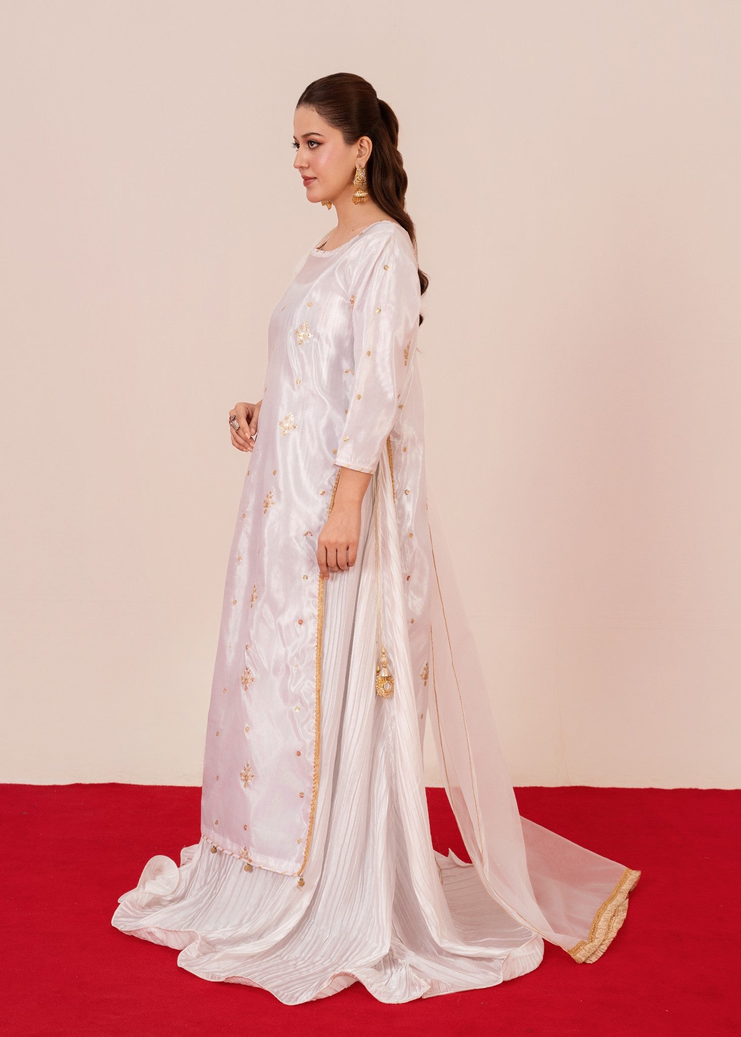 kattan silk Maxi in White